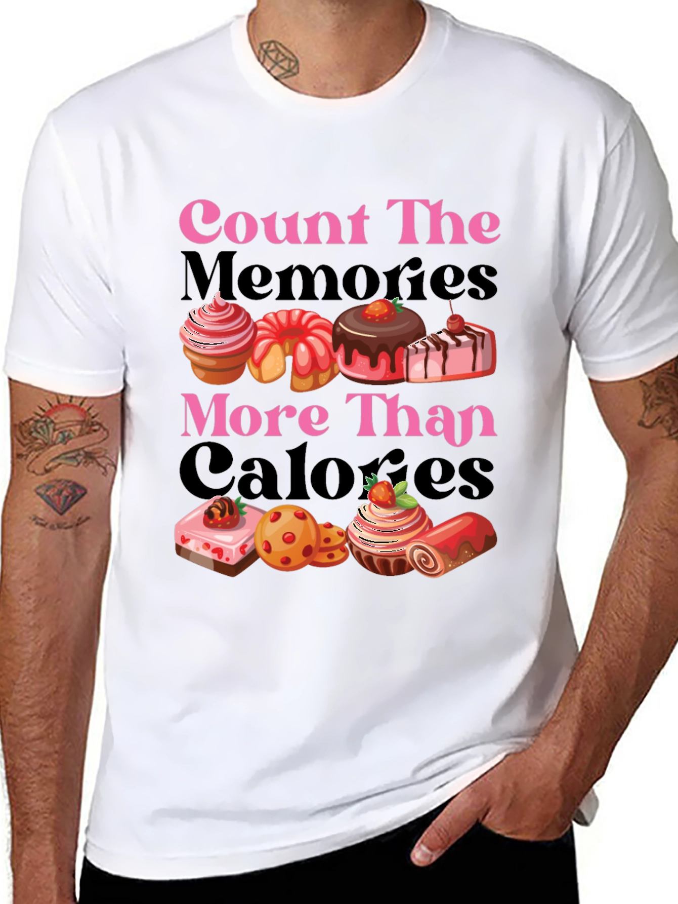Black Count Memories Not Calories Graphic Tee view 8
