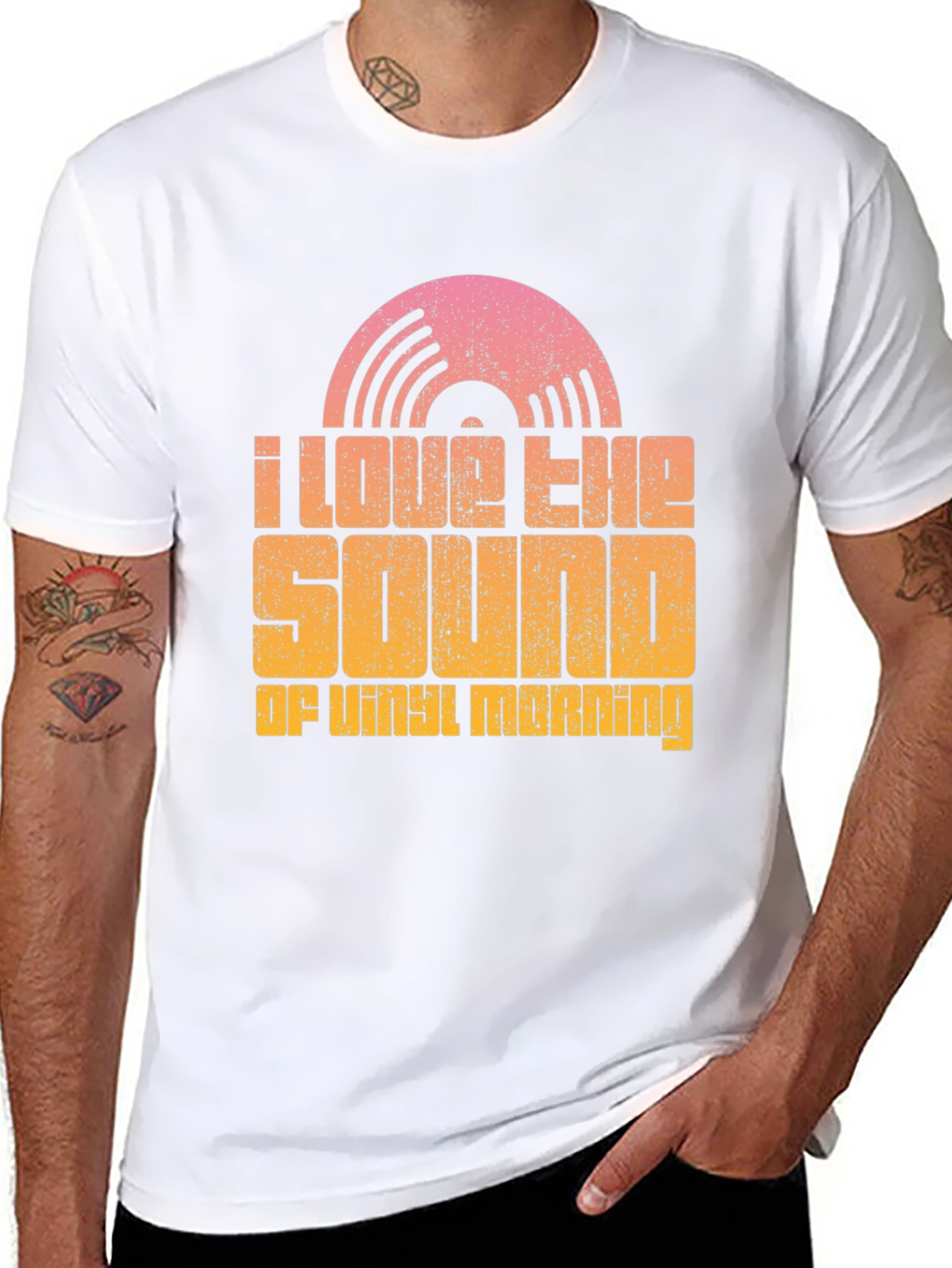 Black Vinyl Morning Graphic Tee - Retro Music Lover Shirt view 8