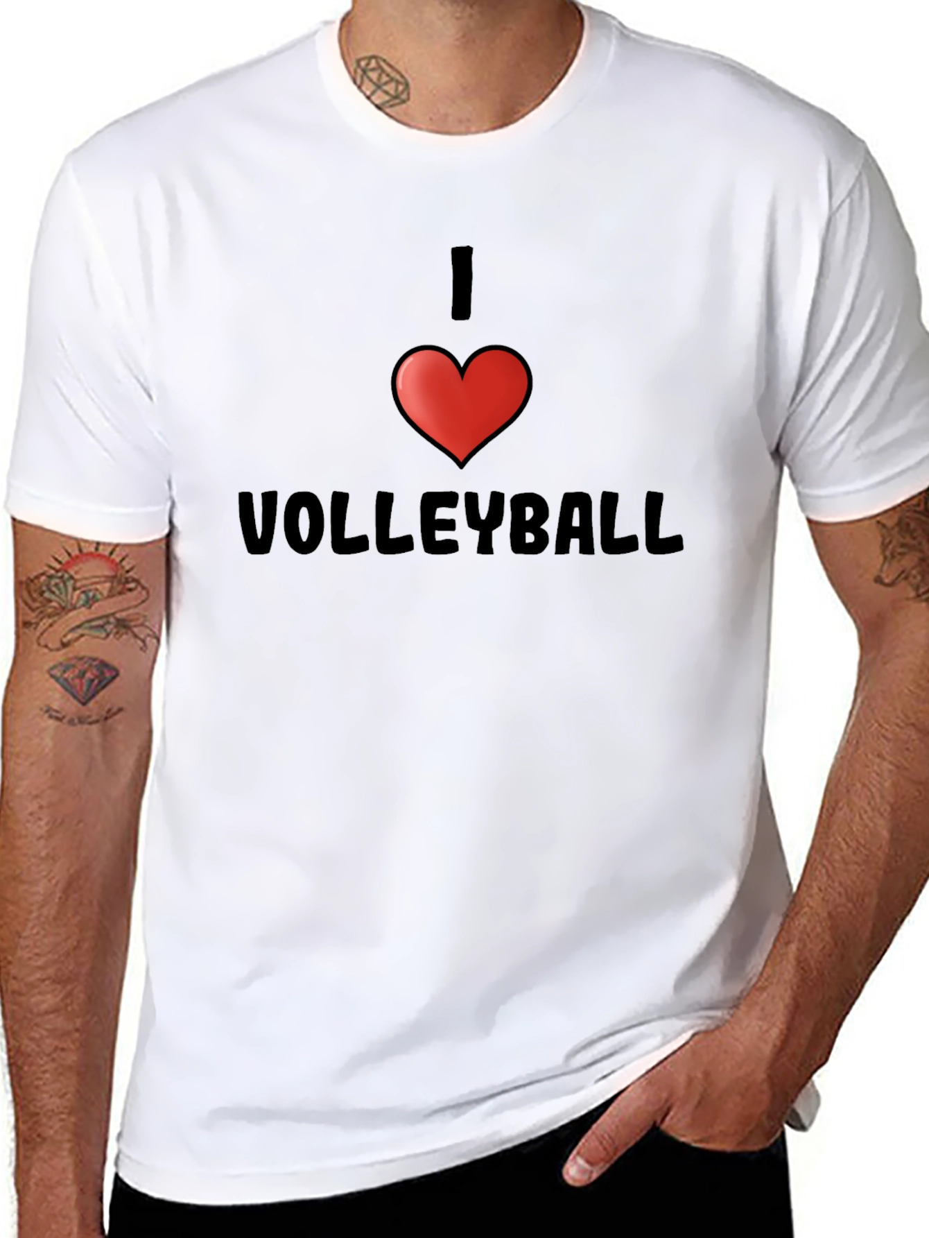 Black I Heart Volleyball T-Shirt - Black Short Sleeve view 8