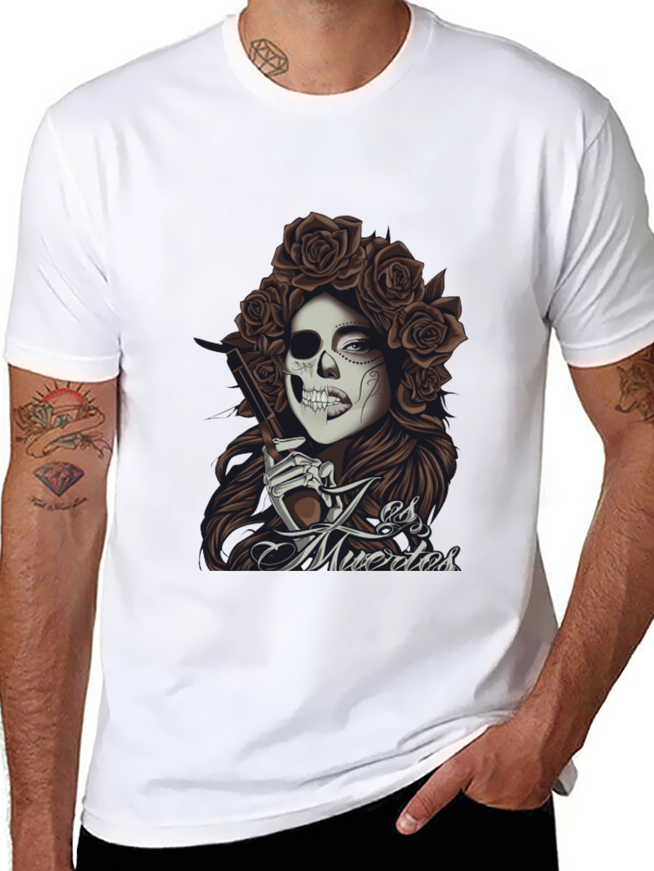 Black Day of the Dead Graphic Tee - La Es Muertos view 8