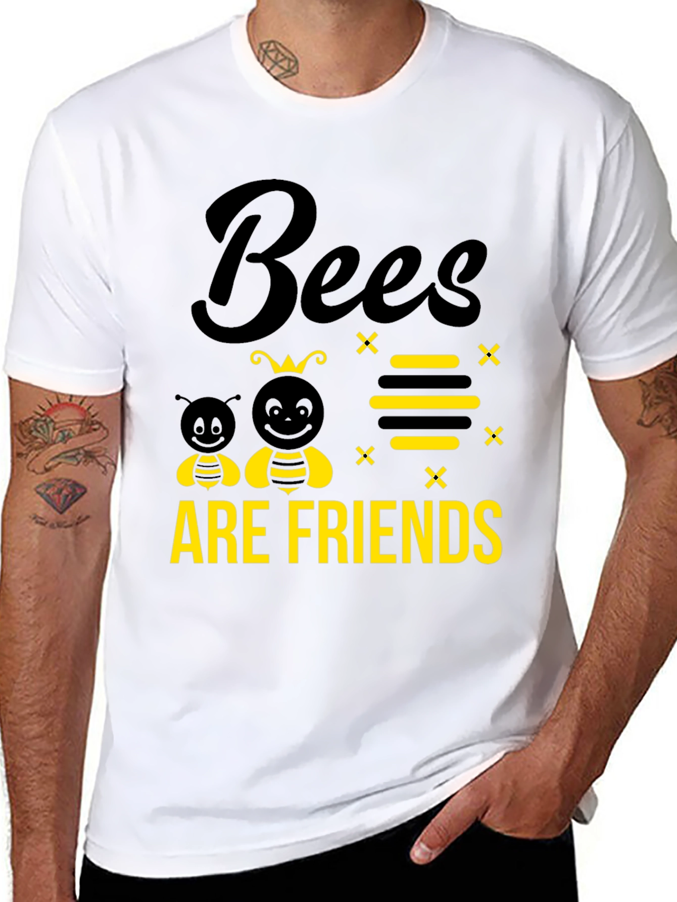 Bees Are Friends Graphic Tee - 8