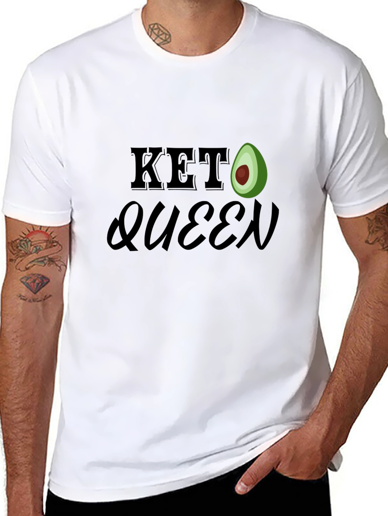 Black Keto Queen Avocado T-Shirt - Black view 8