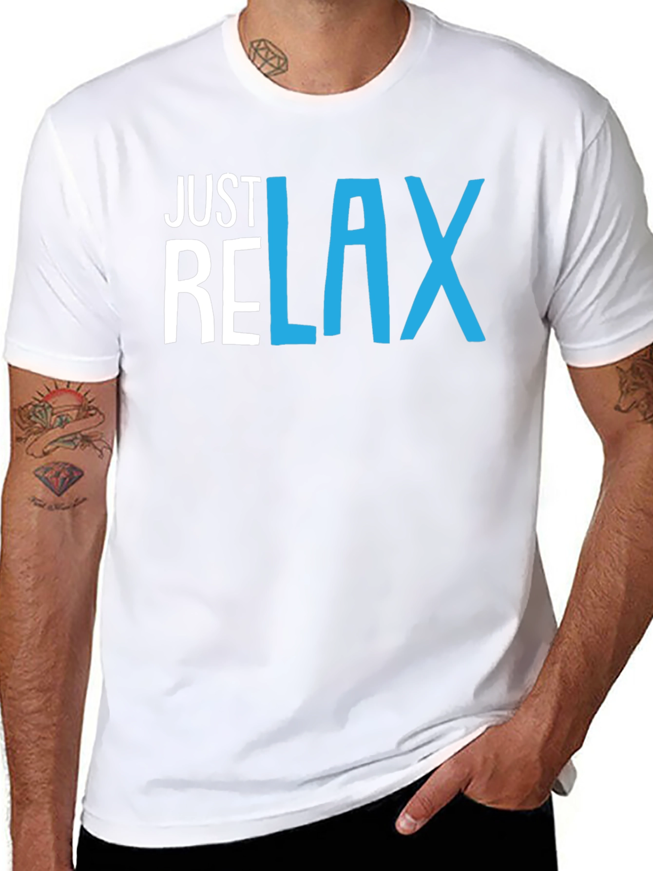 Black Just Relax Black Graphic Tee view 8