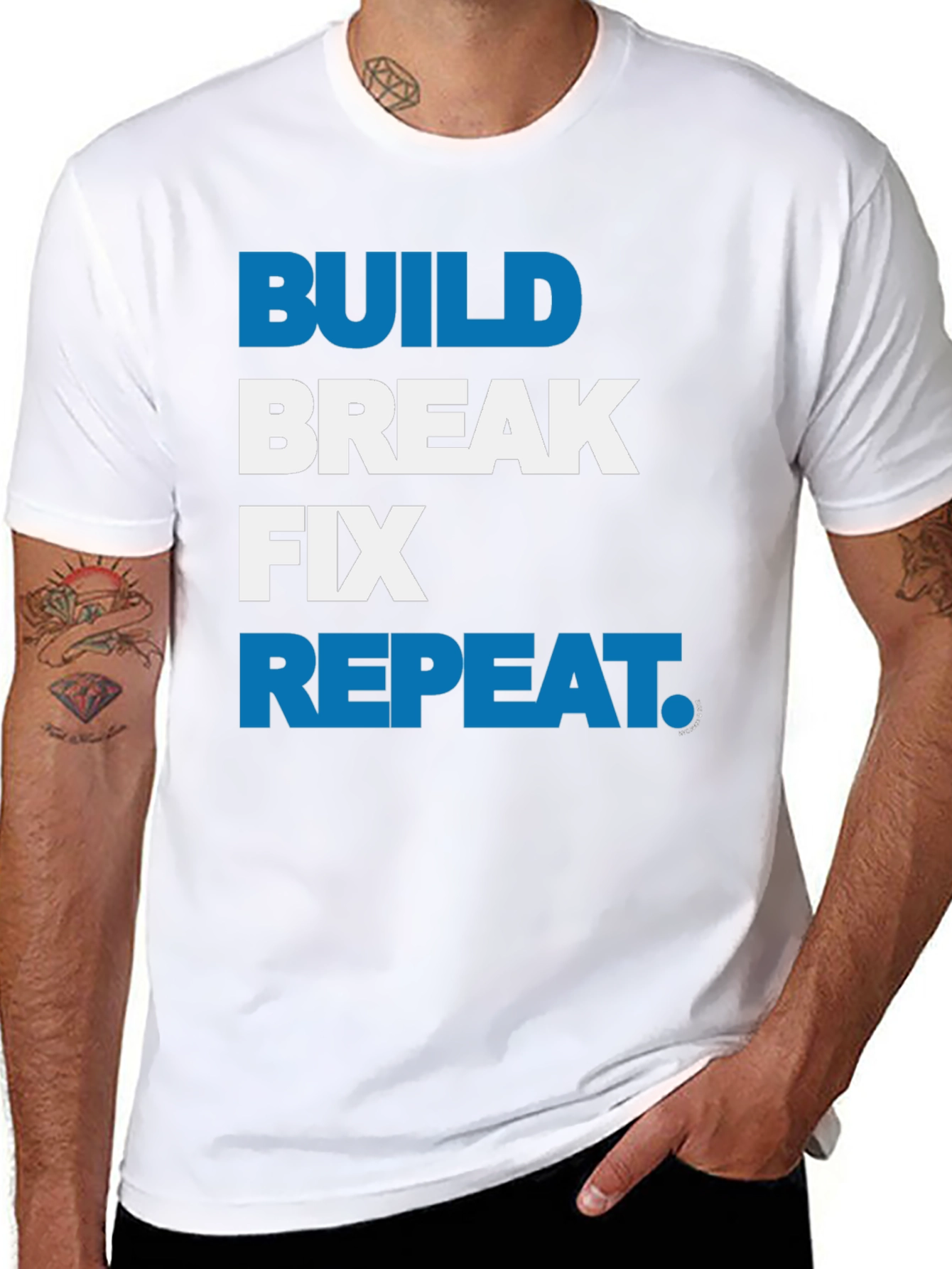 Black Build Break Fix Repeat Graphic T-Shirt view 8