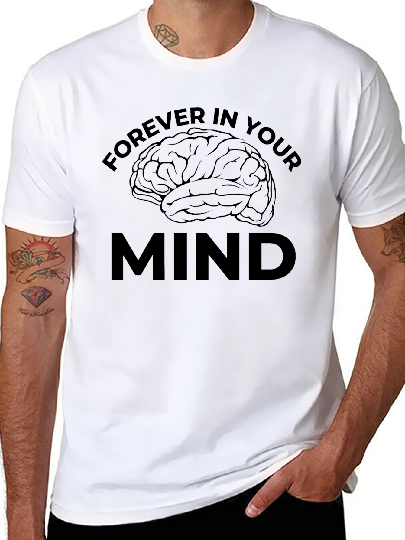 Black Forever In Your Mind Brain Graphic Tee view 8