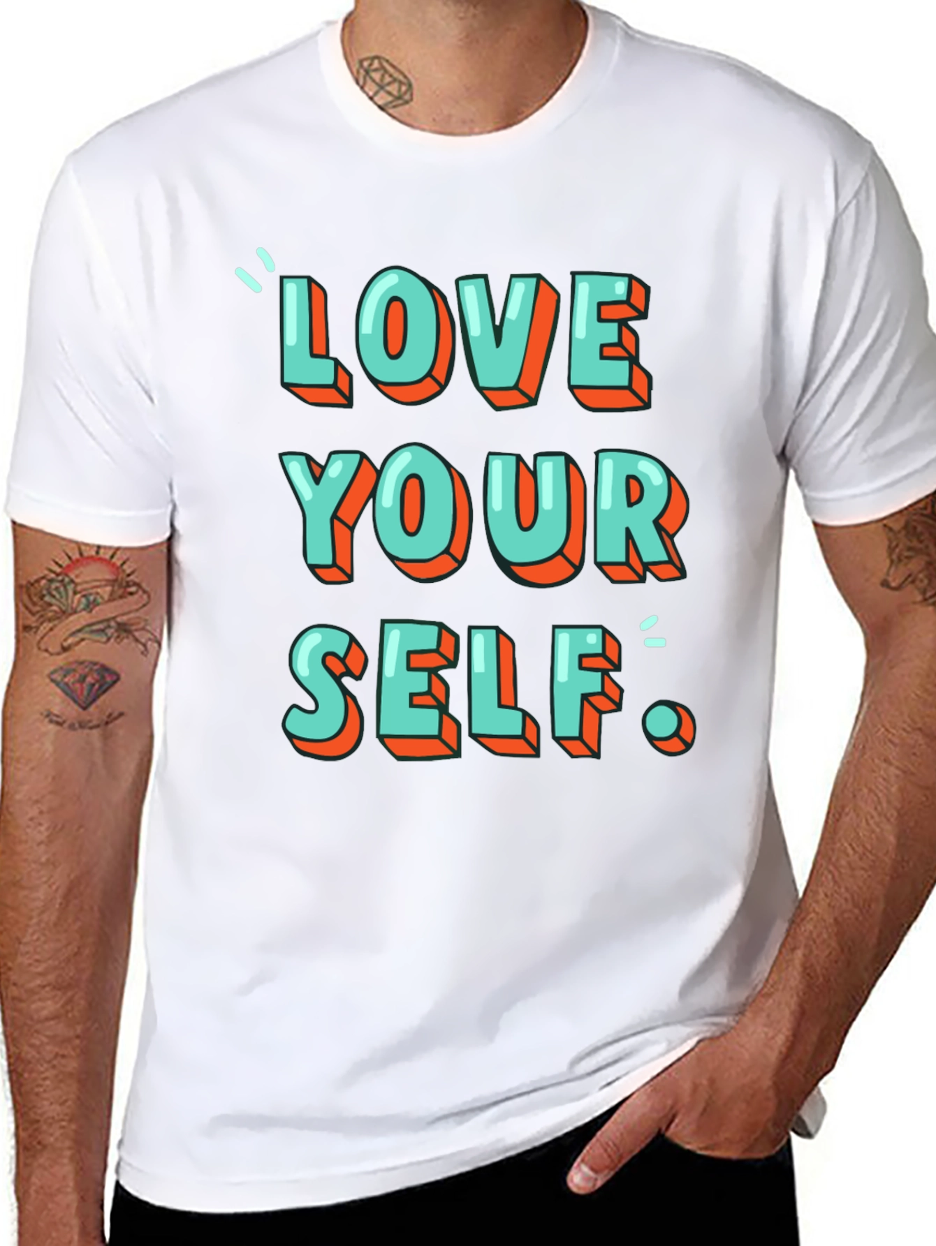 Black Love Yourself Graphic Tee - Black view 8