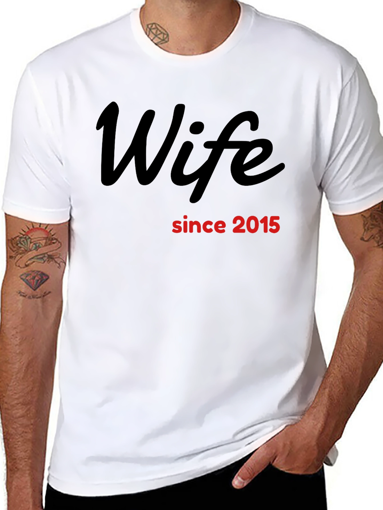 Black Wife Since 2015 T-Shirt view 8