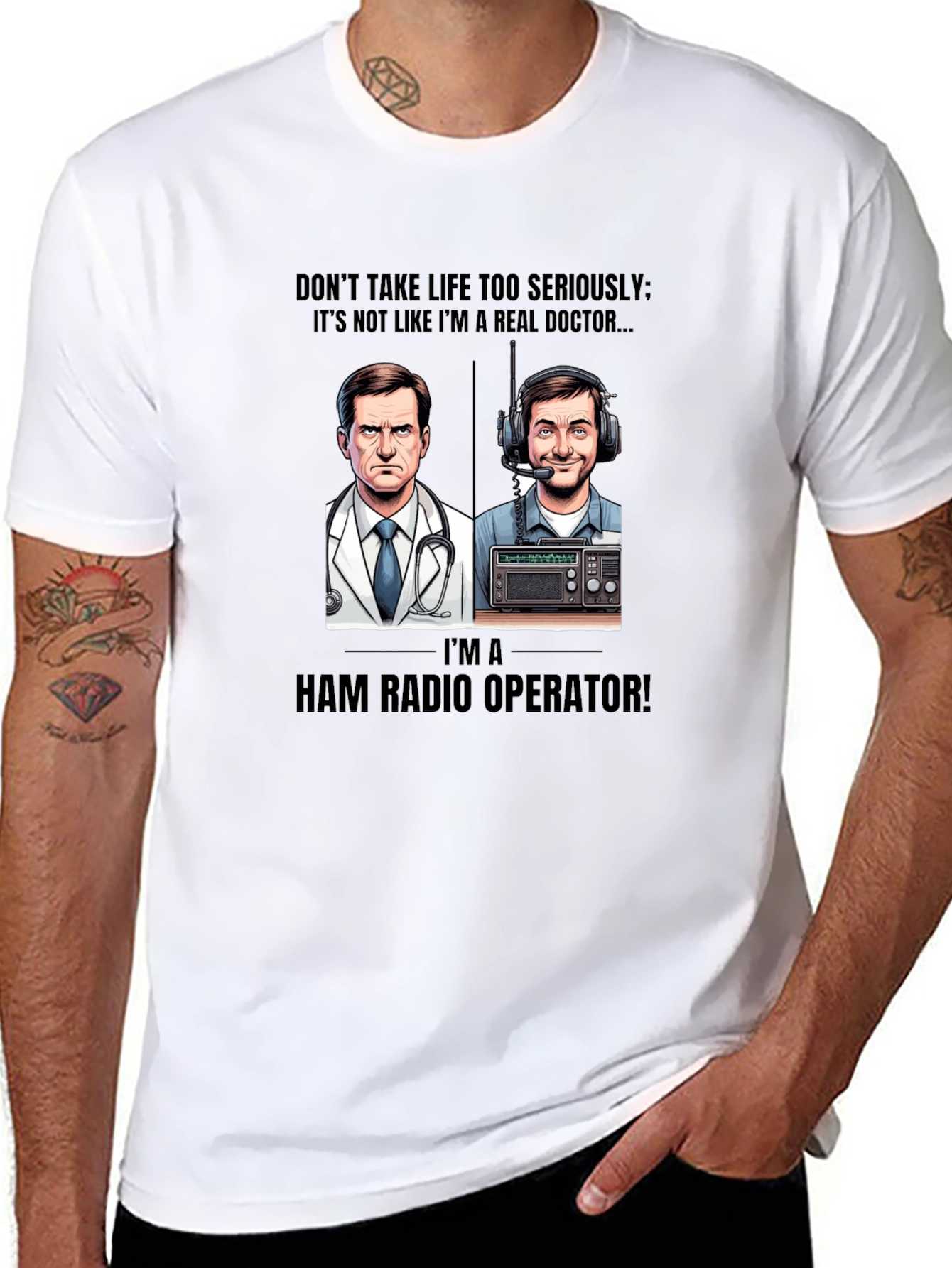 Black Ham Radio Operator T-Shirt - Don't Take Life Too Seriously Tee view 8
