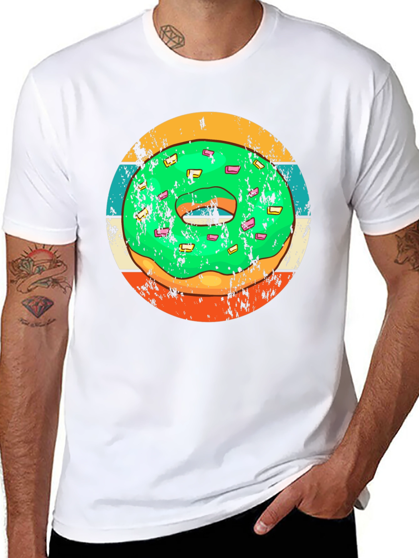 Black Retro Donut Graphic Tee - Fun & Stylish Casual Wear view 8