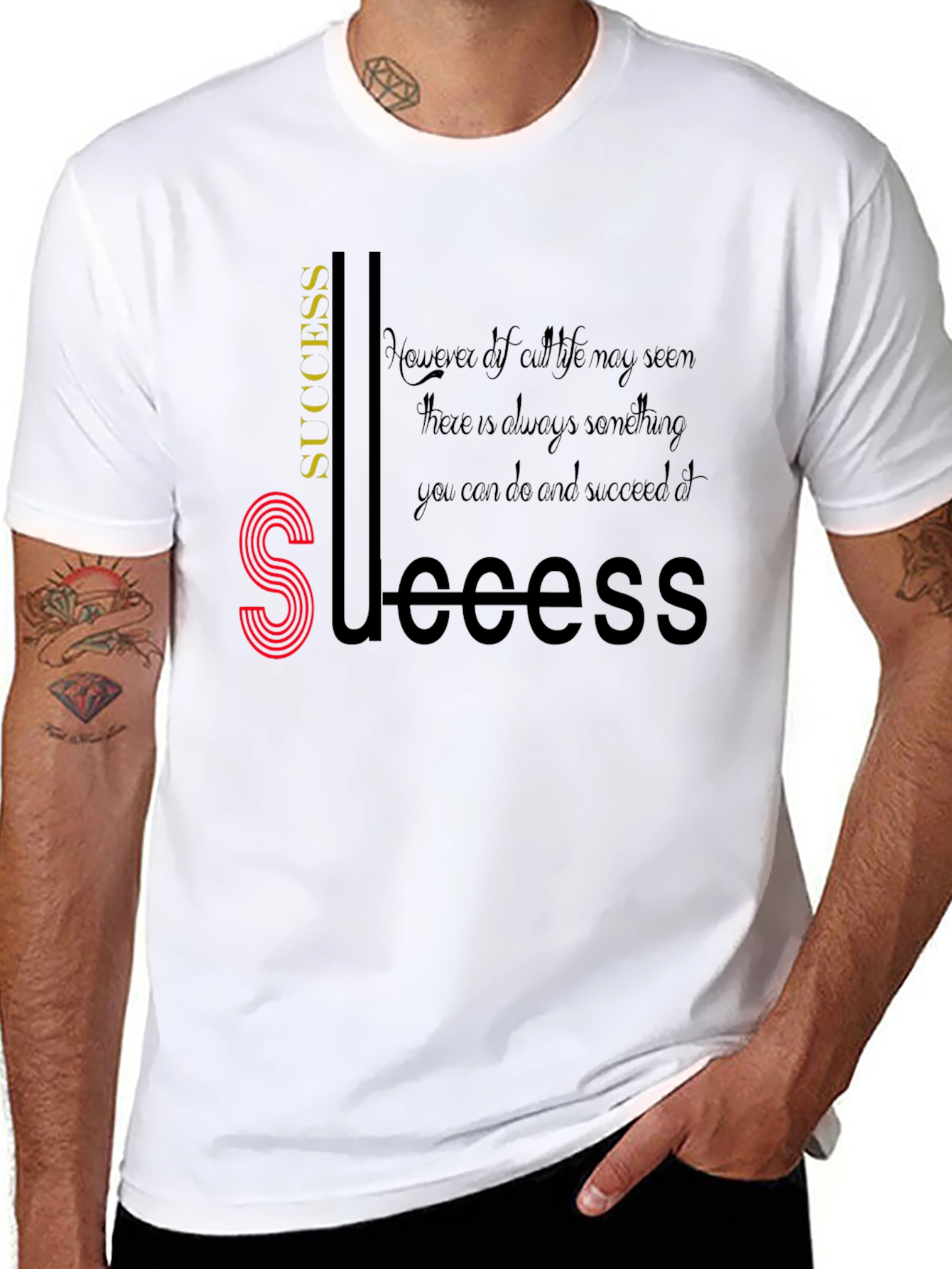Black Motivational Success Graphic T-Shirt view 8