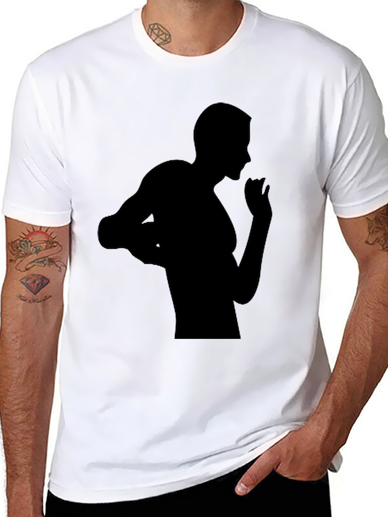 Black Black Silhouette Graphic Tee view 8