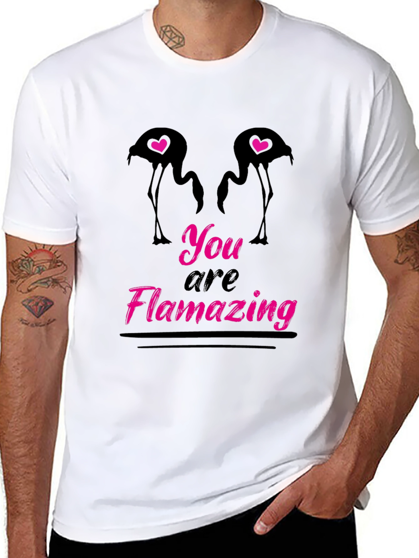 Black Flamazing Flamingo Graphic Tee - Black view 8
