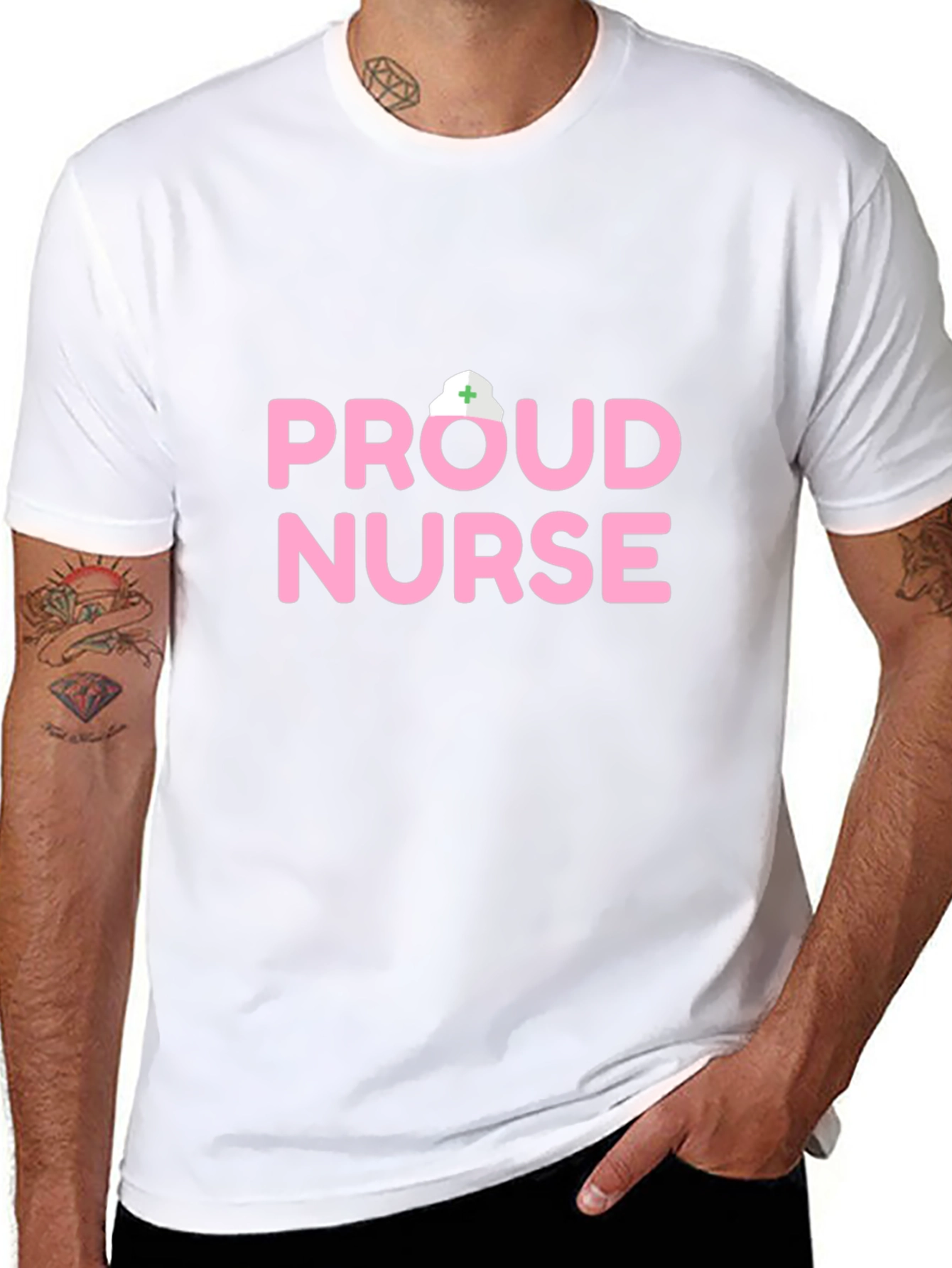Black Proud Nurse Graphic Tee - Comfortable Everyday Wear view 8