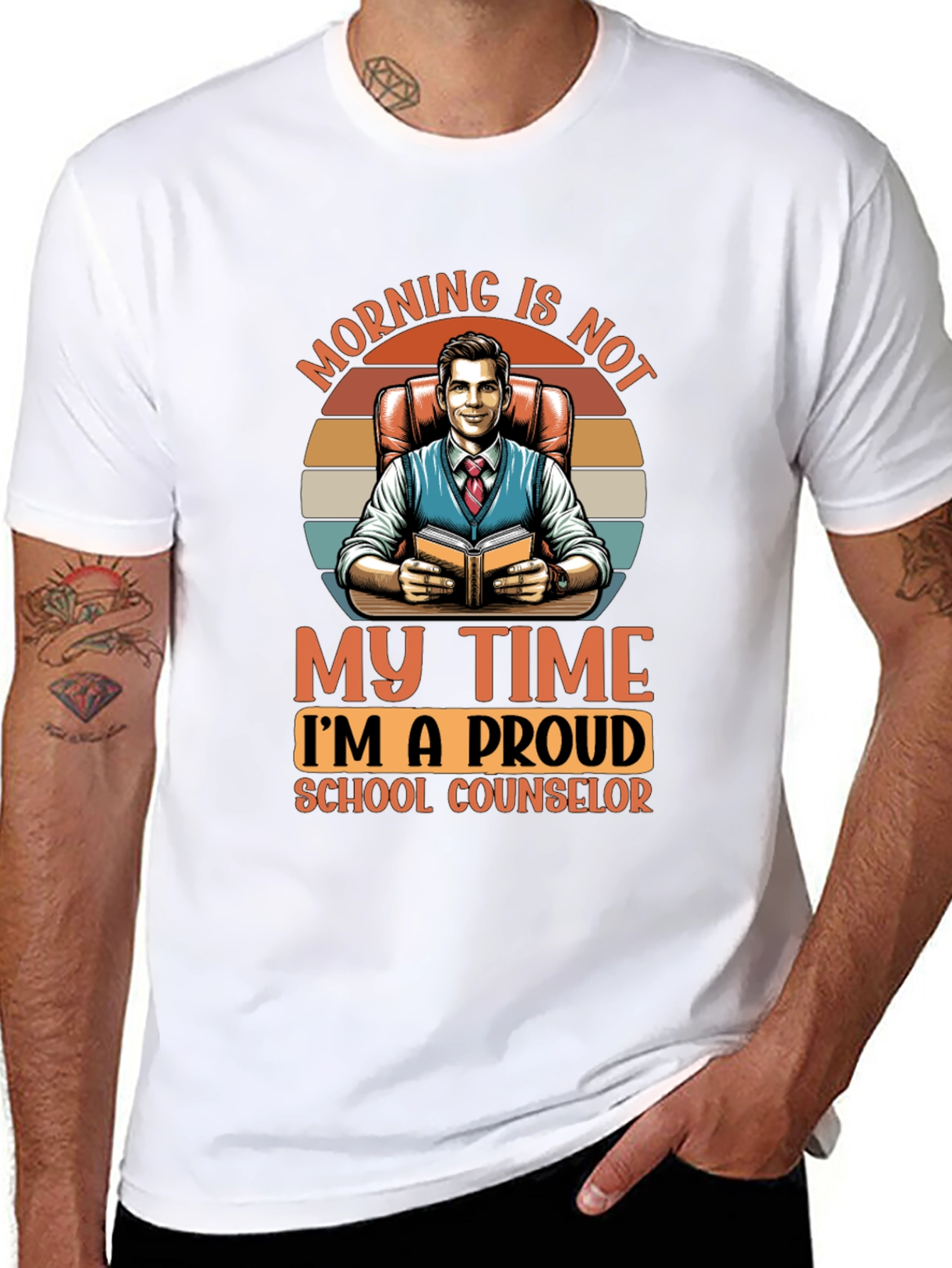 Black Proud School Counselor T-Shirt - Morning Is Not My Time view 8