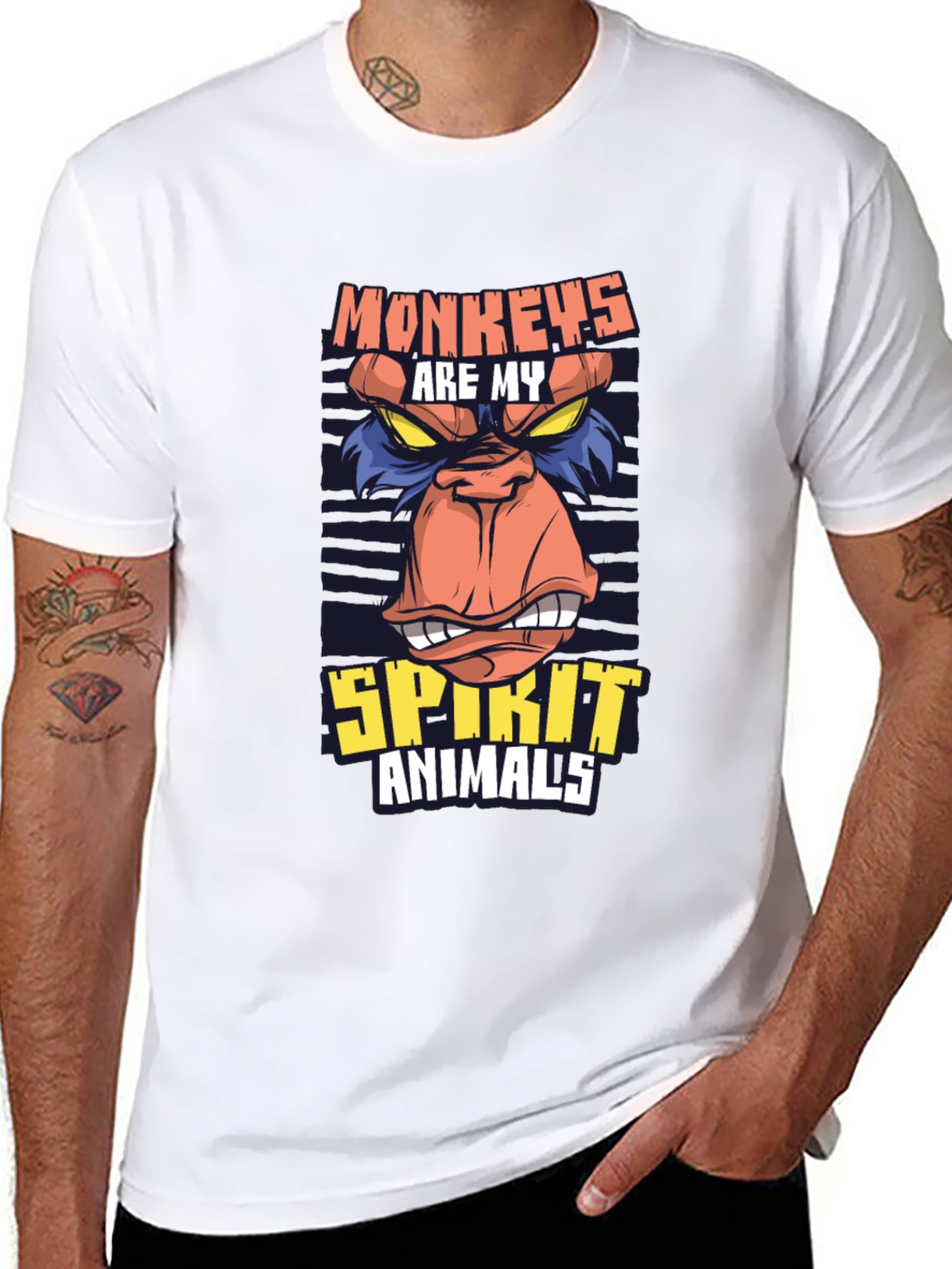 Black Monkeys Are My Spirit Animal Graphic T-Shirt view 8