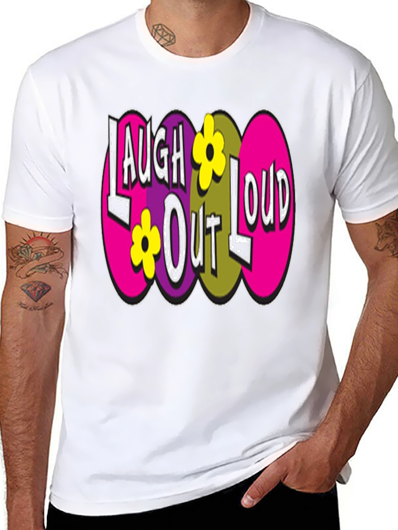 Black Laugh Out Loud Graphic Tee view 8