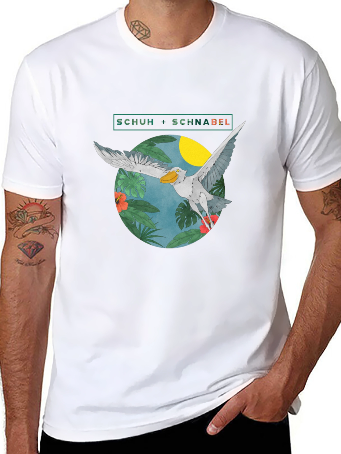Black Shoebill Stork Graphic Tee - Tropical Bird Design view 8