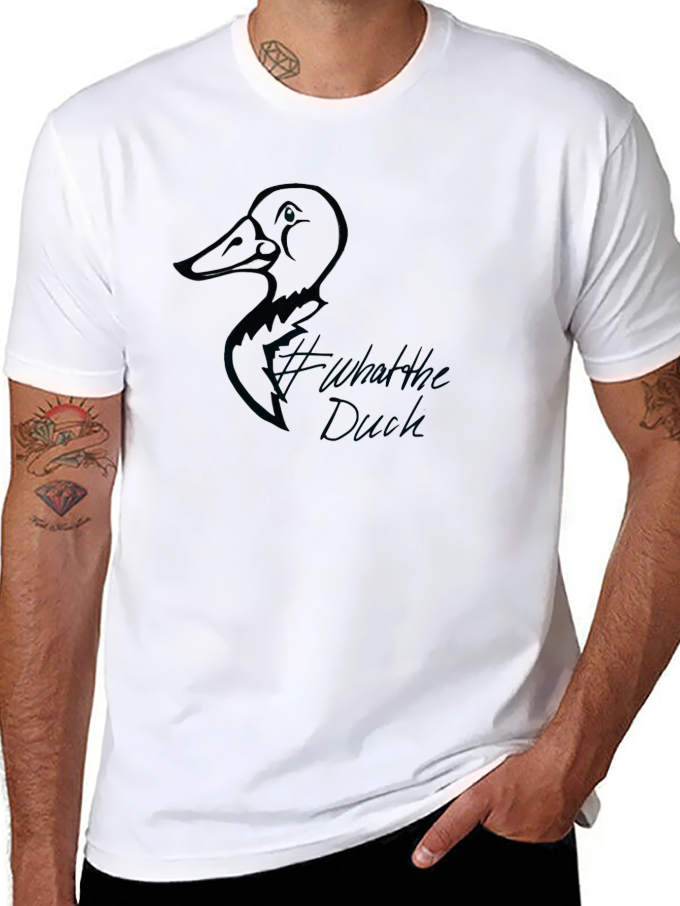 Black What the Duck Black T-Shirt view 8