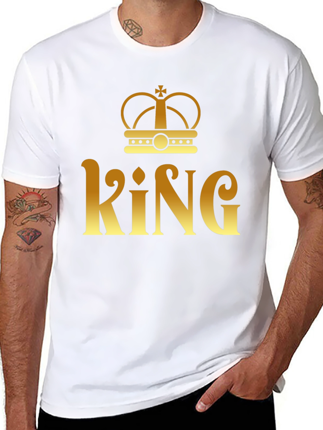 Black King Crown Graphic T-Shirt - Mens Fashion view 8