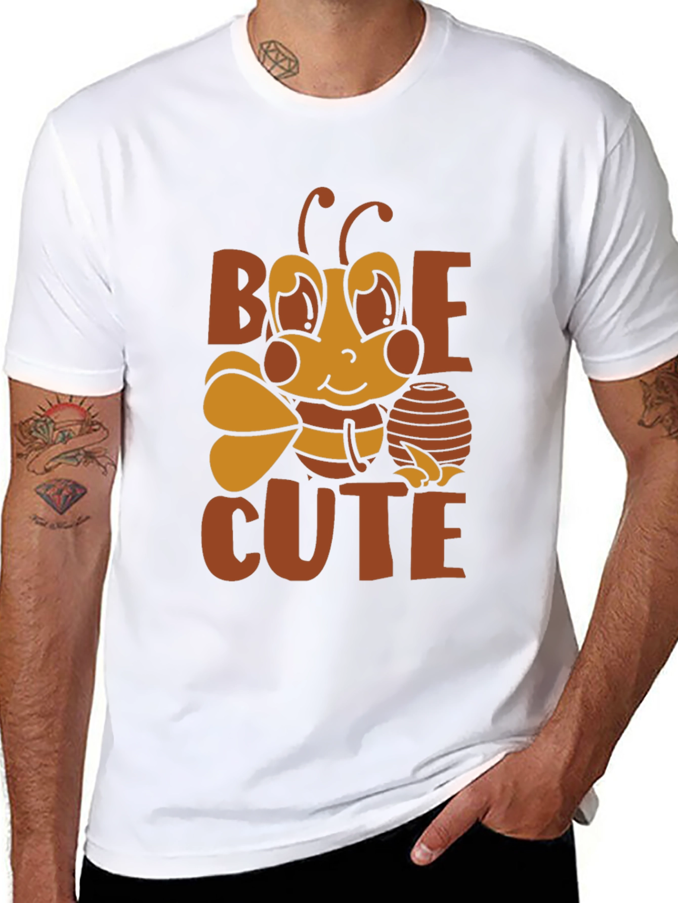 Black Bee Cute Graphic T-Shirt - Unisex Short Sleeve Tee view 8