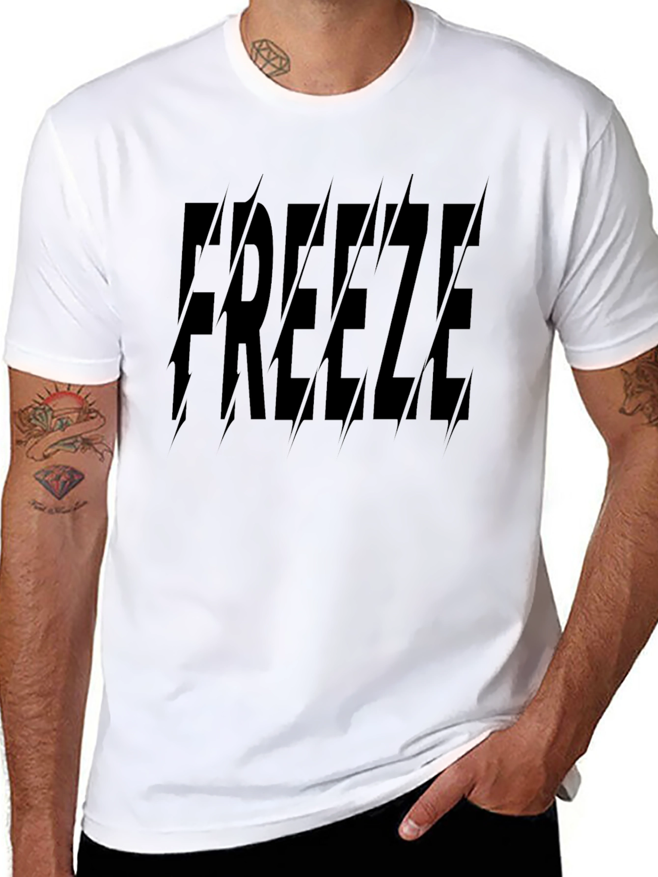 Black Freeze Graphic Print T-Shirt - Stylish Black Tee view 8