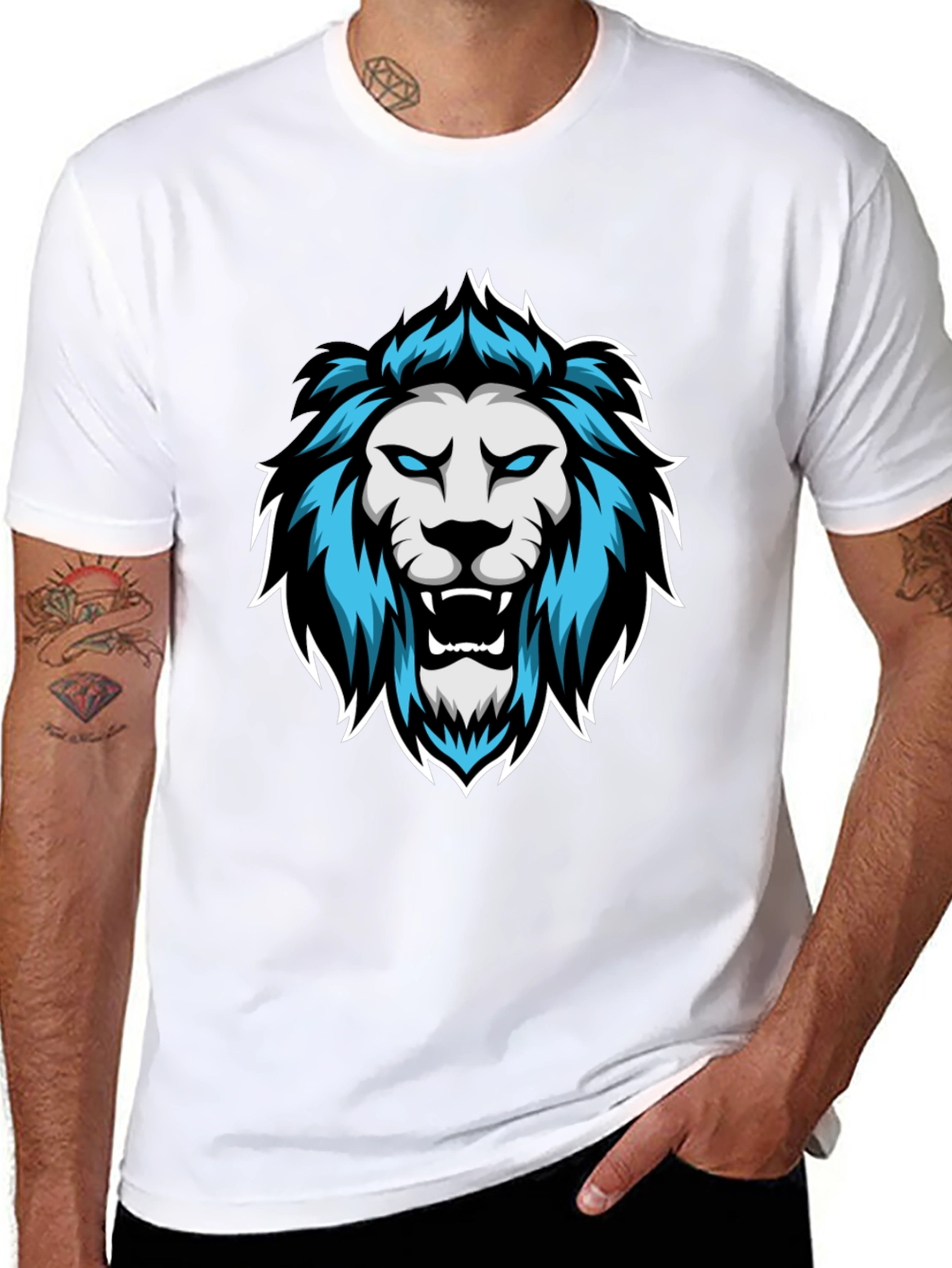 Black Lion Graphic Tee - Men's Black T-Shirt view 8