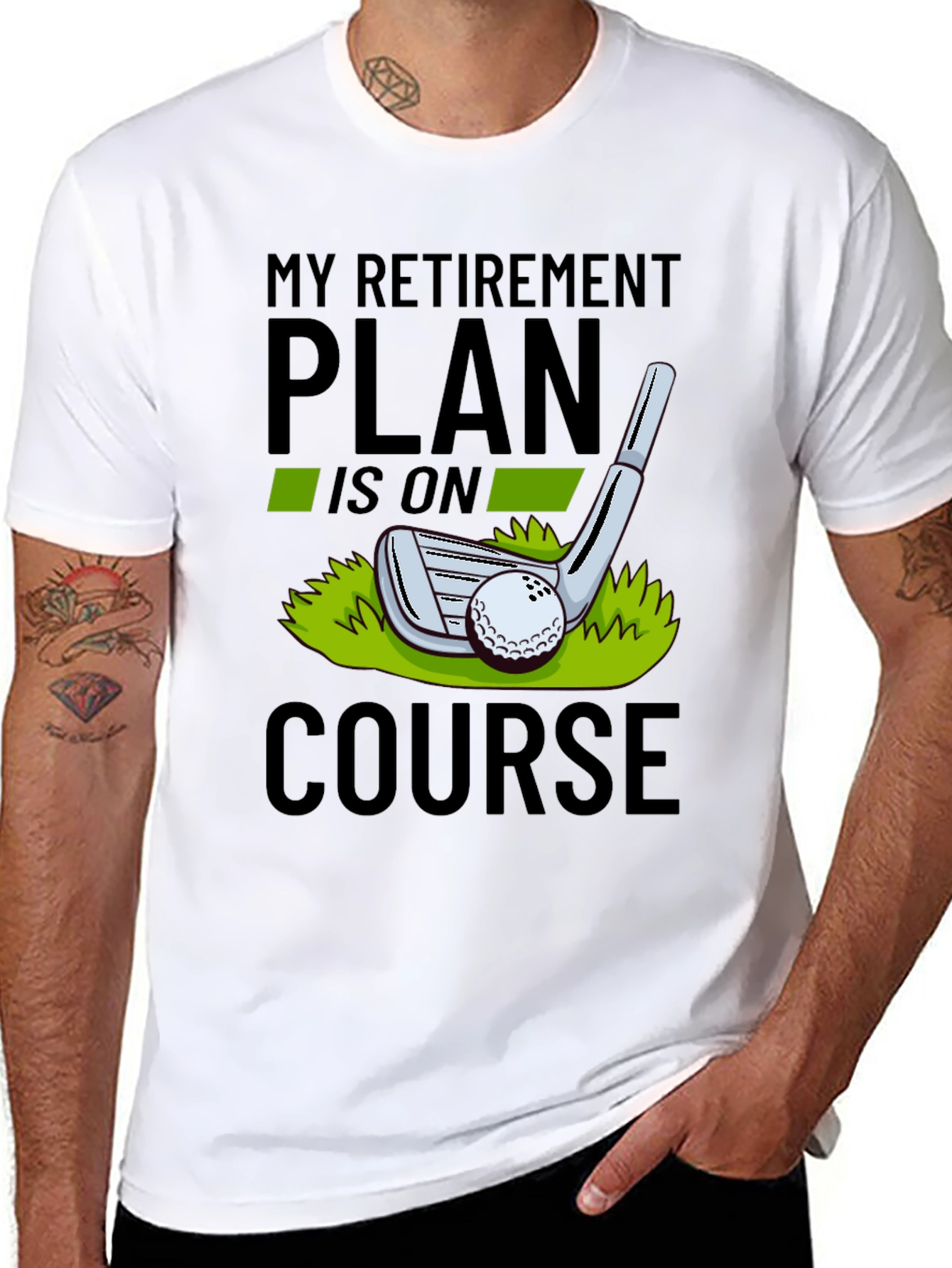 Black Golf Retirement Plan T-Shirt view 8