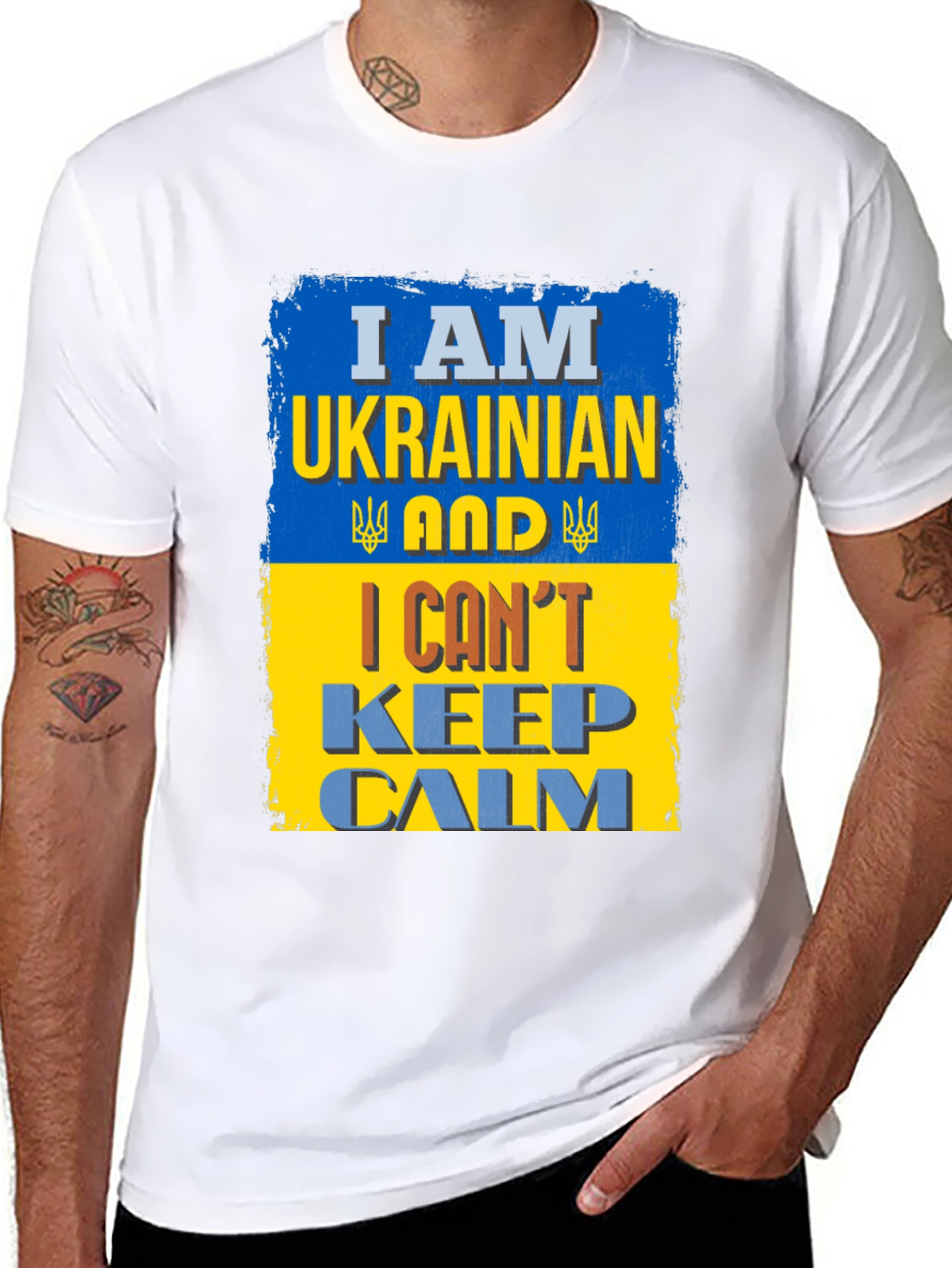 Black I Am Ukrainian And I Can't Keep Calm T-Shirt view 8