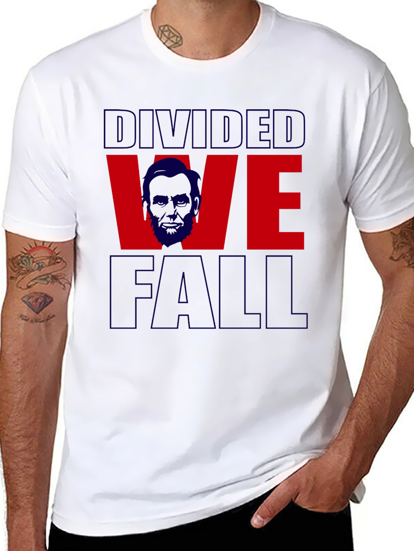 Black Divided We Fall Graphic Tee - Black Cotton Blend view 8