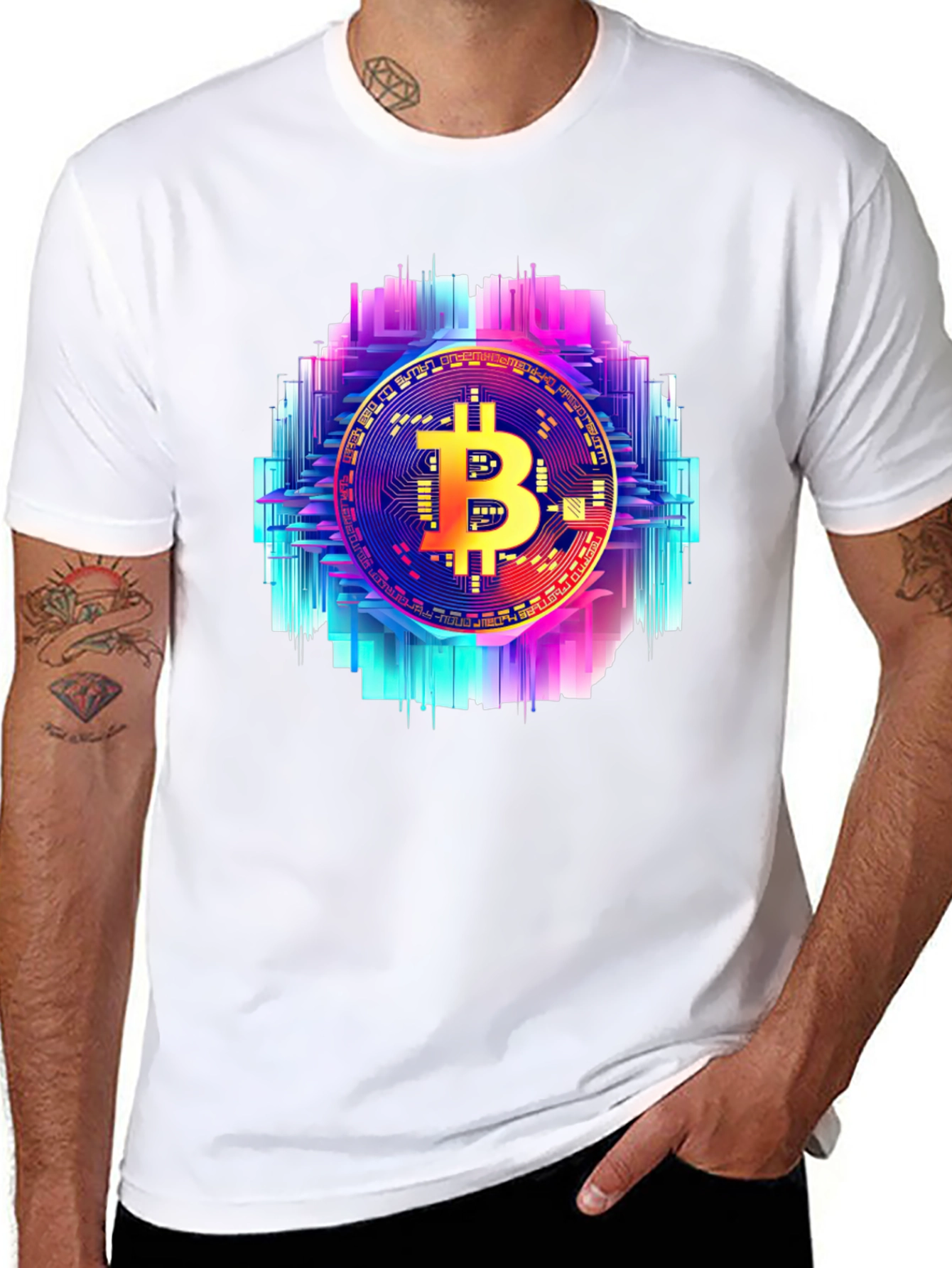 Bitcoin Circuit Graphic Tee - Crypto Style - 8