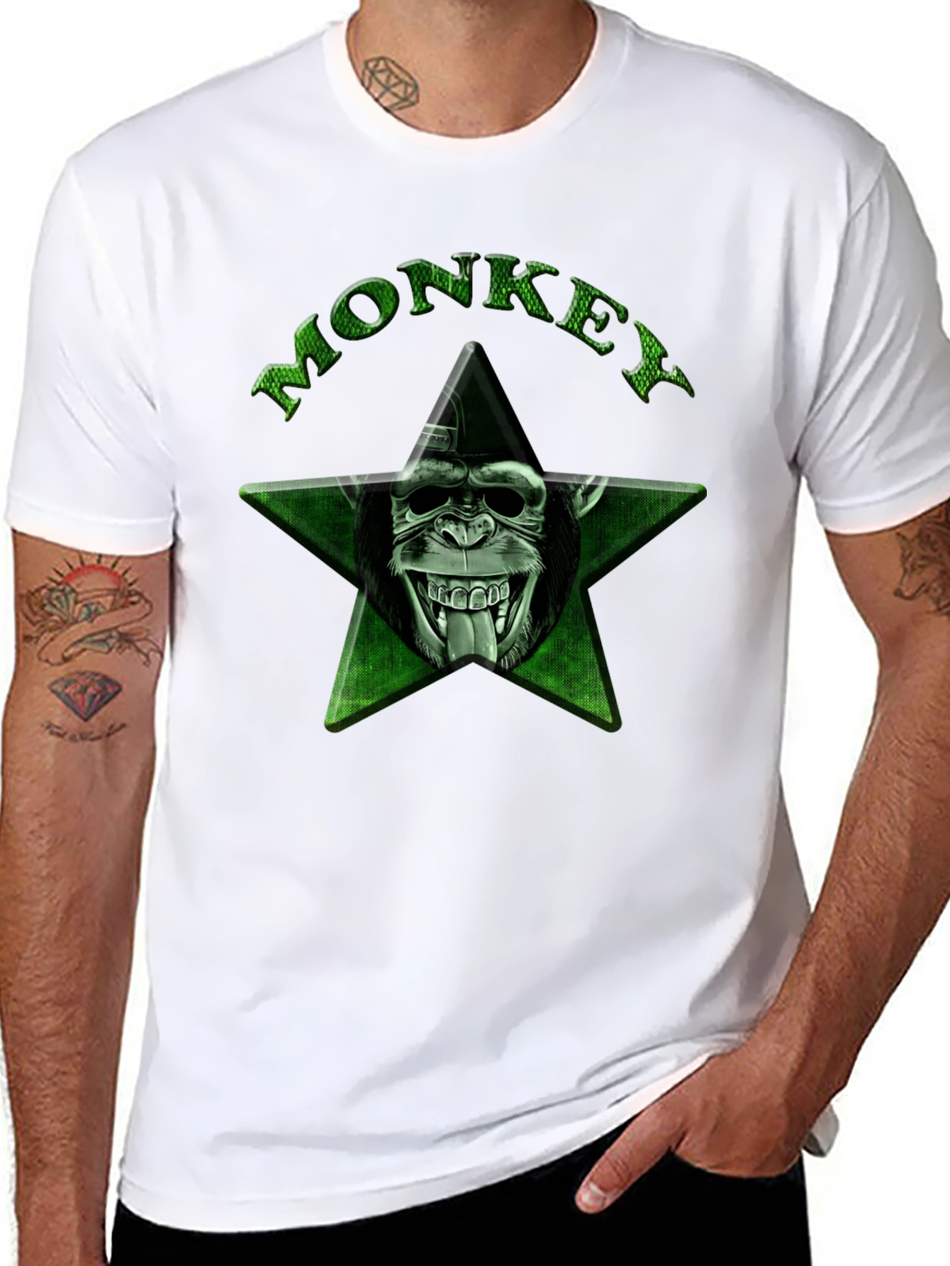 Black Monkey Star Graphic Tee - Black view 8