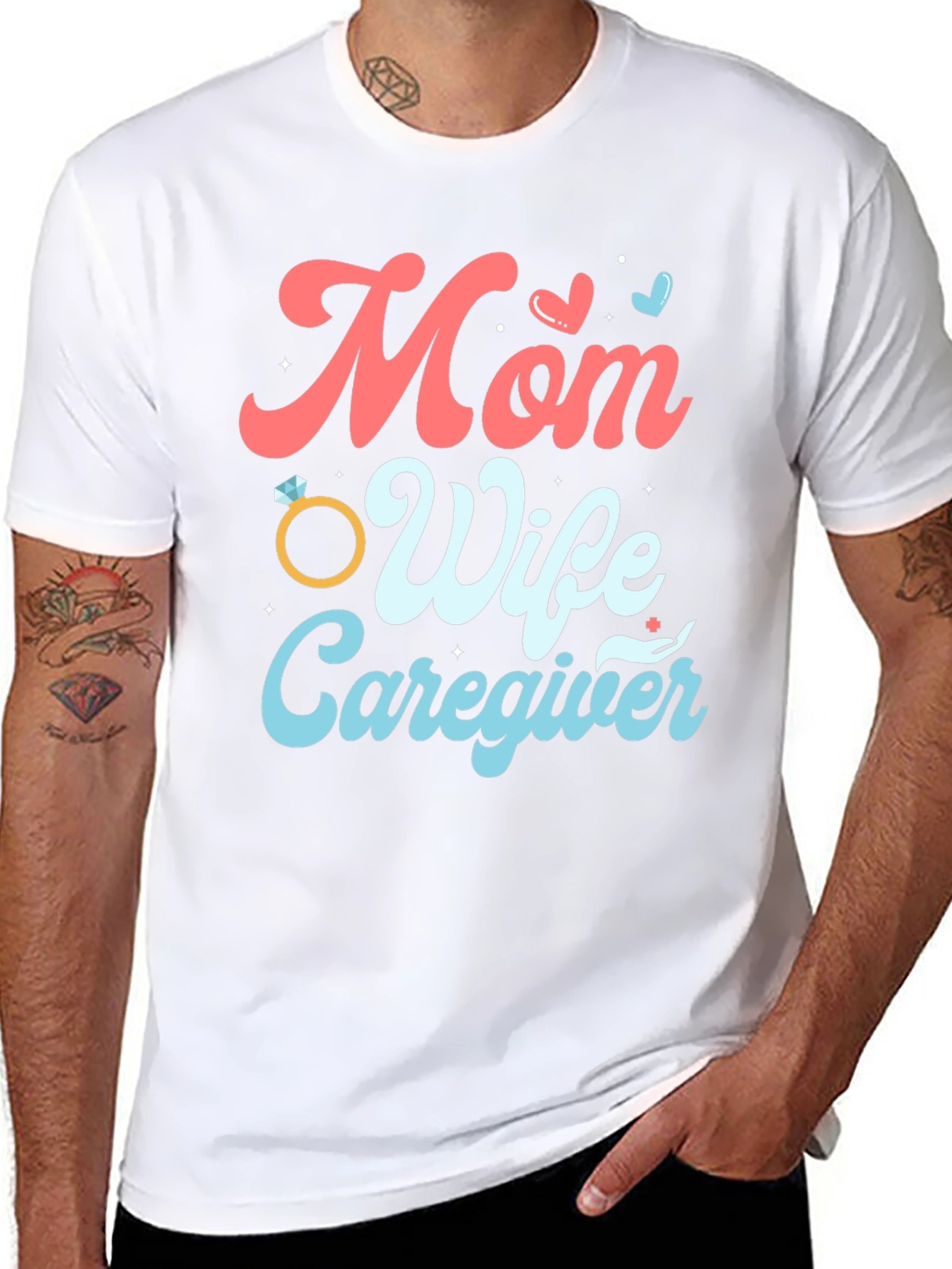 Black Mom Wife Caregiver Graphic Tee view 8