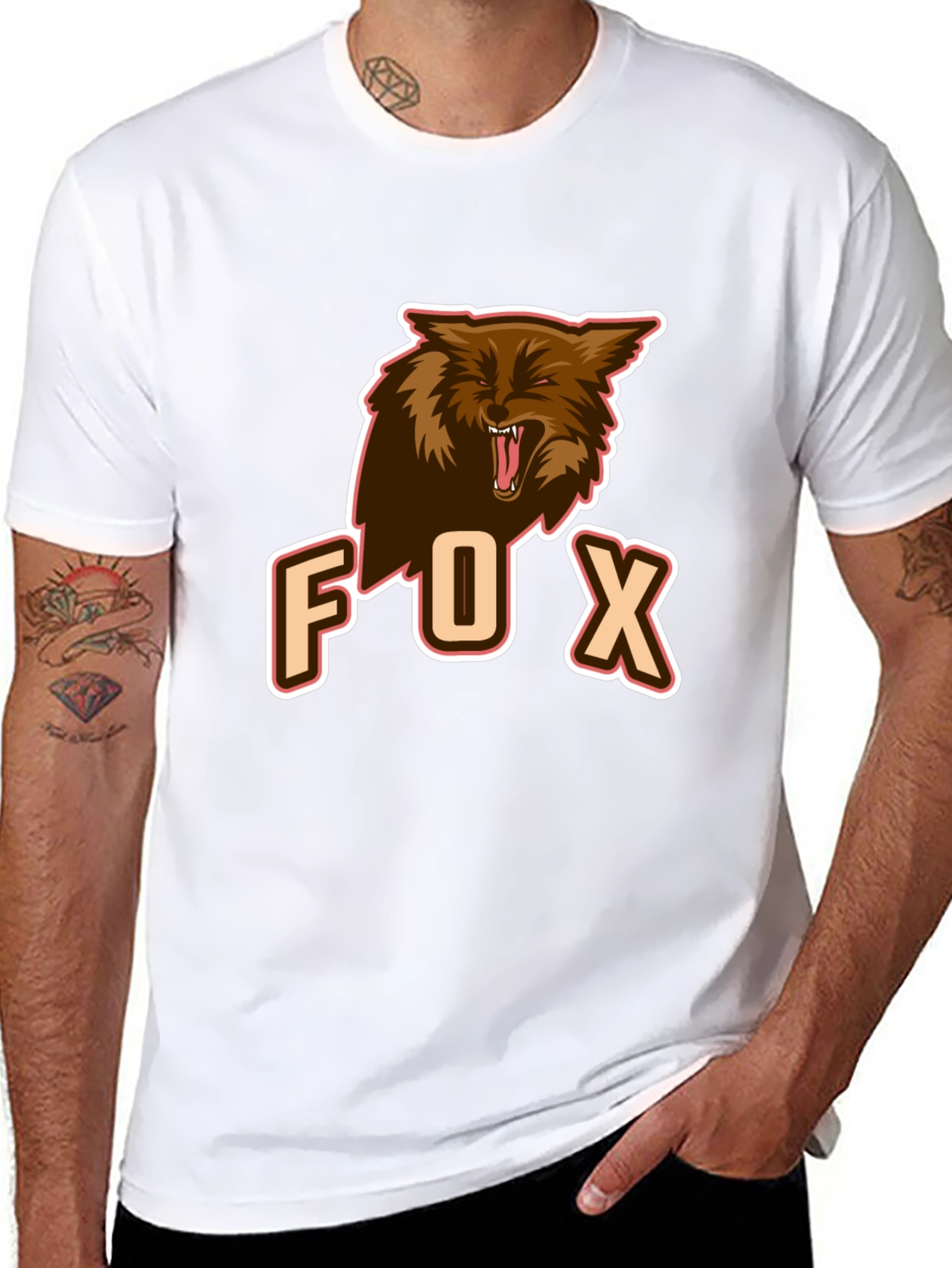 Black Men's Black Fox Graphic Tee view 8