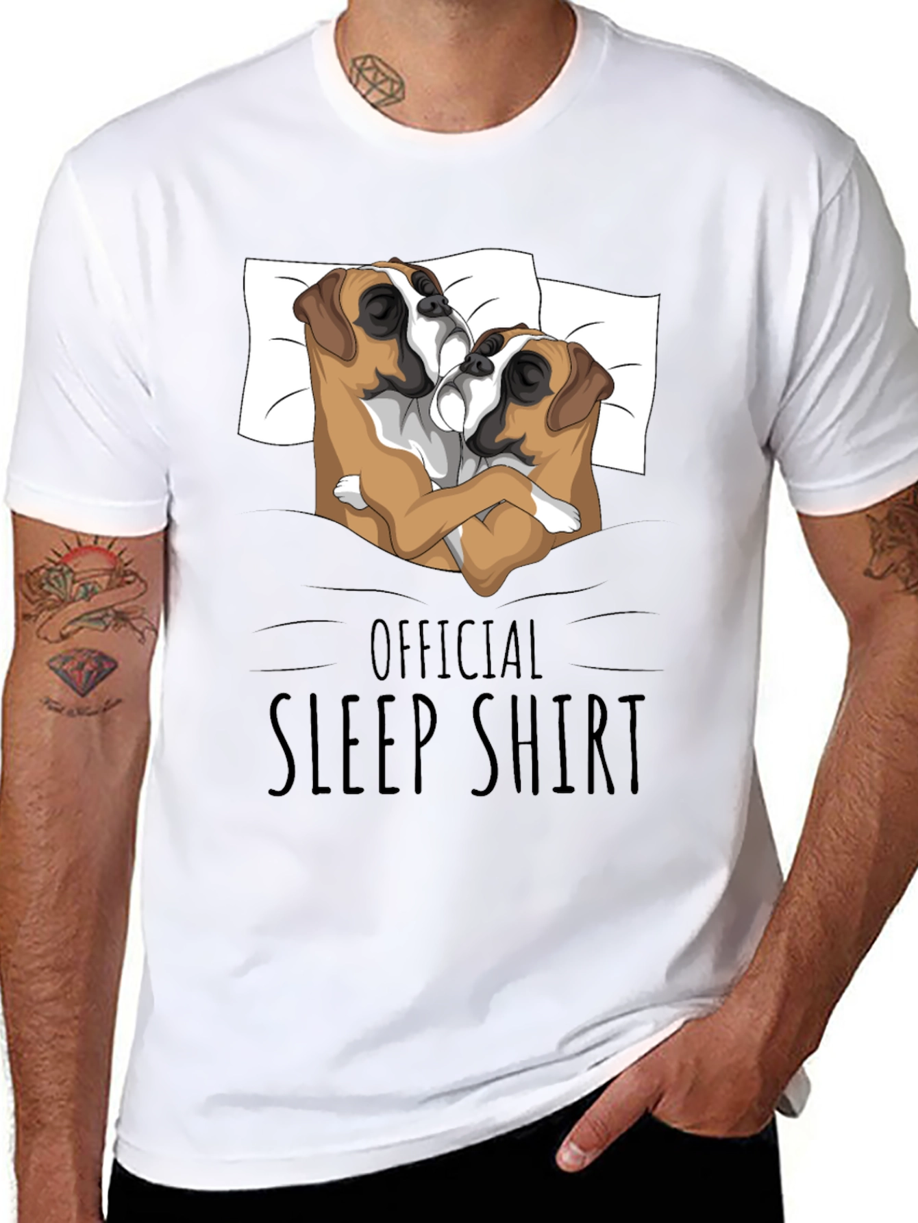 Black Official Boxer Dog Sleep Shirt view 8