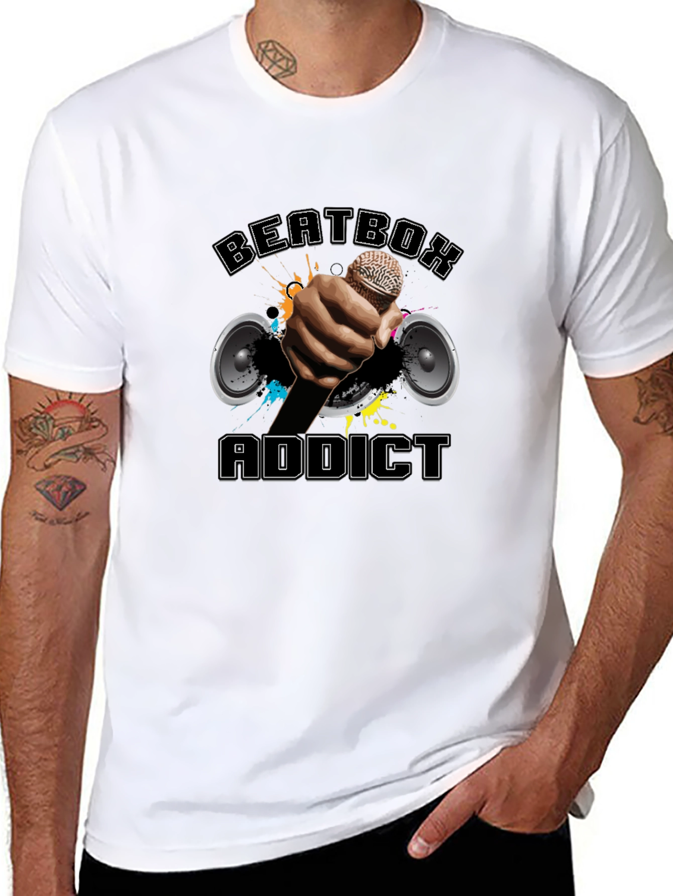 Black Beatbox Addict T-Shirt view 8