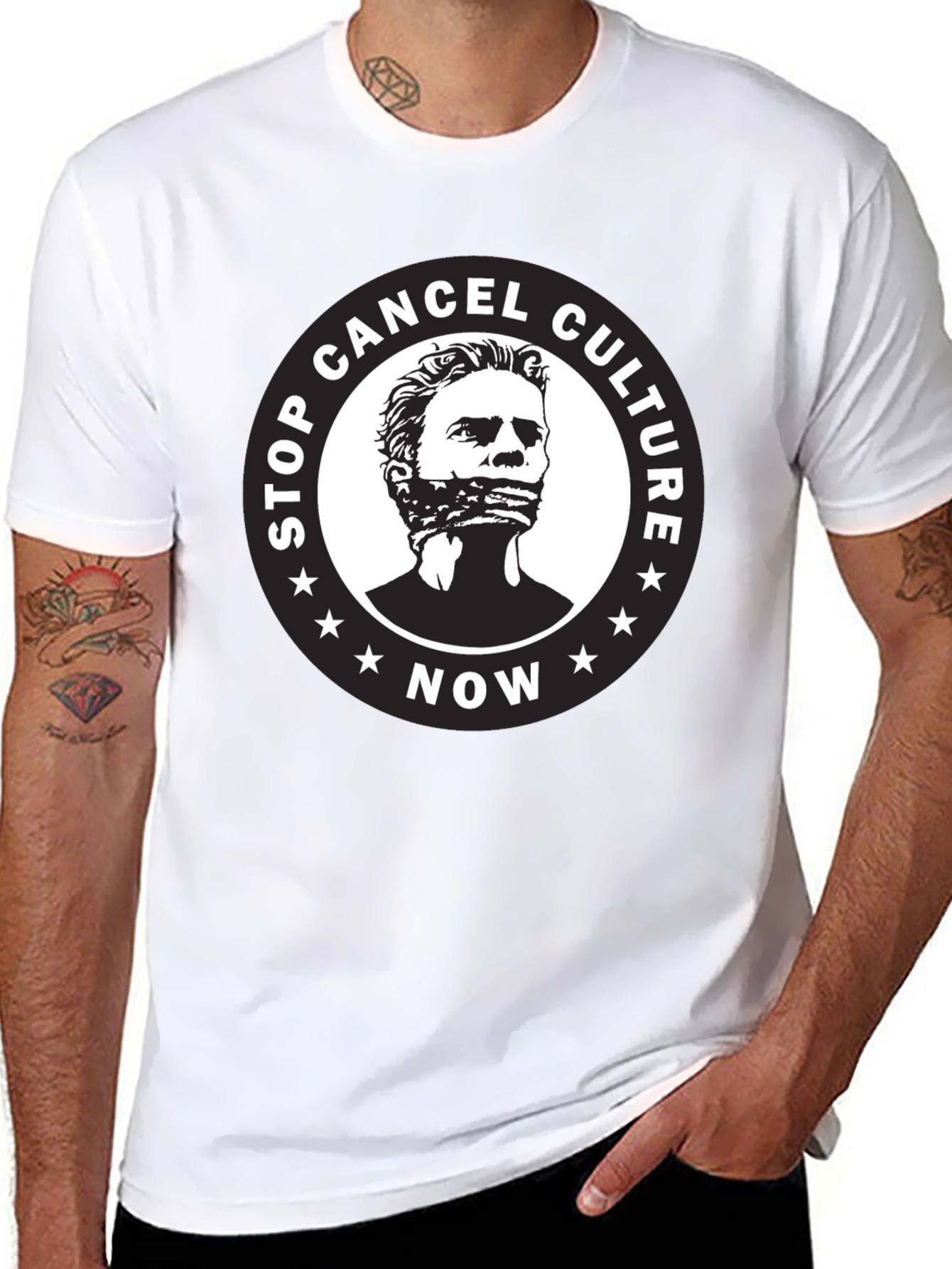 Black Stop Cancel Culture Graphic T-Shirt view 8