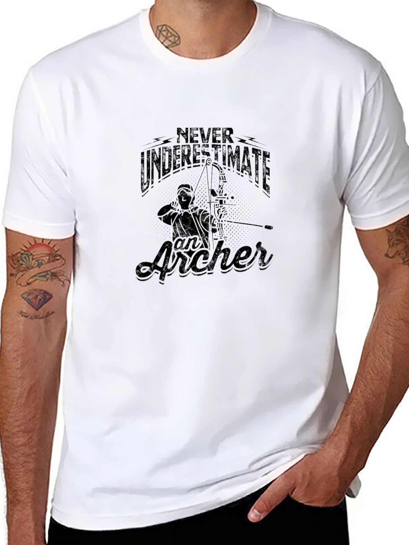 Black Archer T-Shirt - Never Underestimate view 8