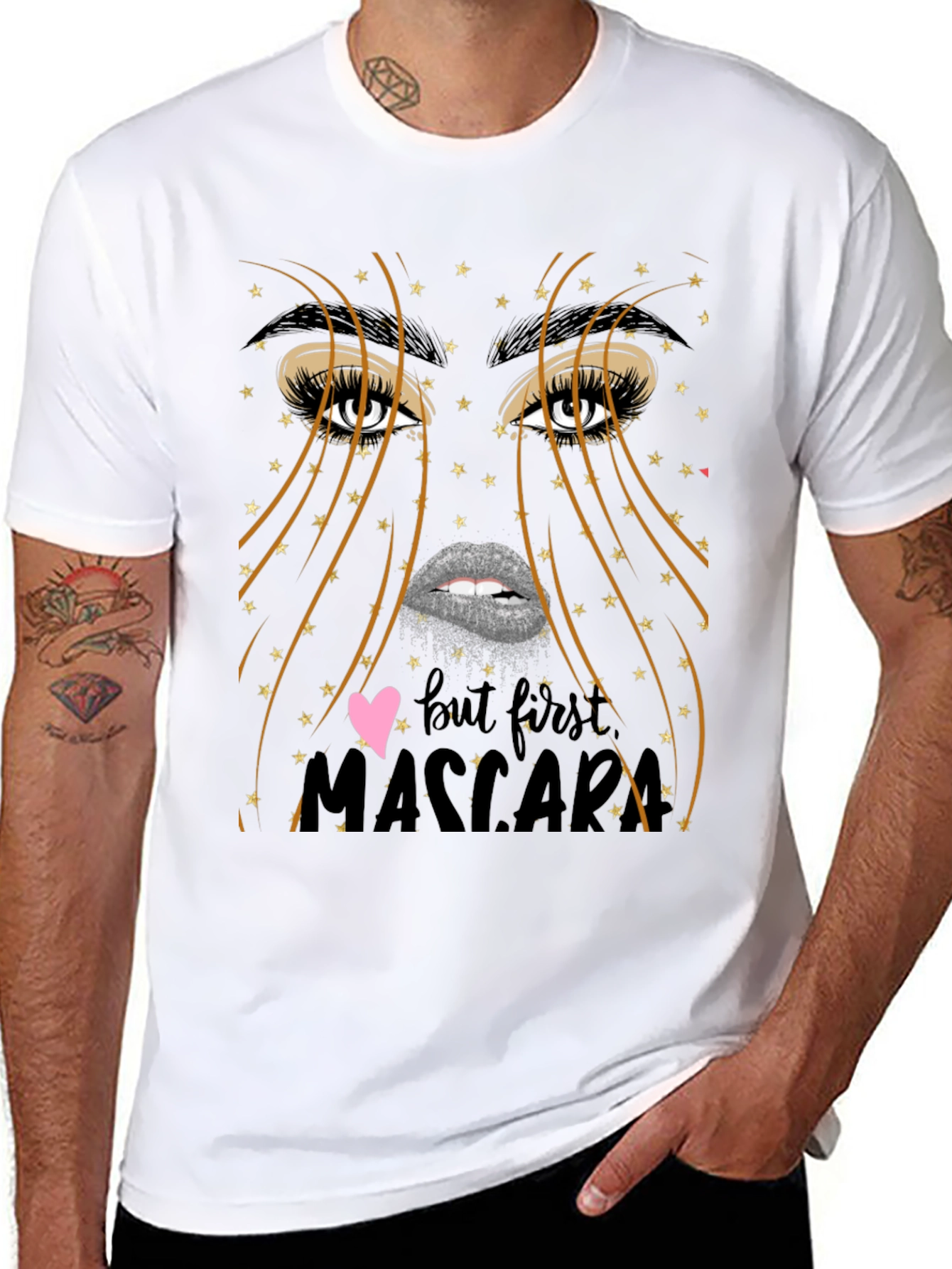Black But First Mascara Graphic Tee - Unisex Black T-Shirt view 8
