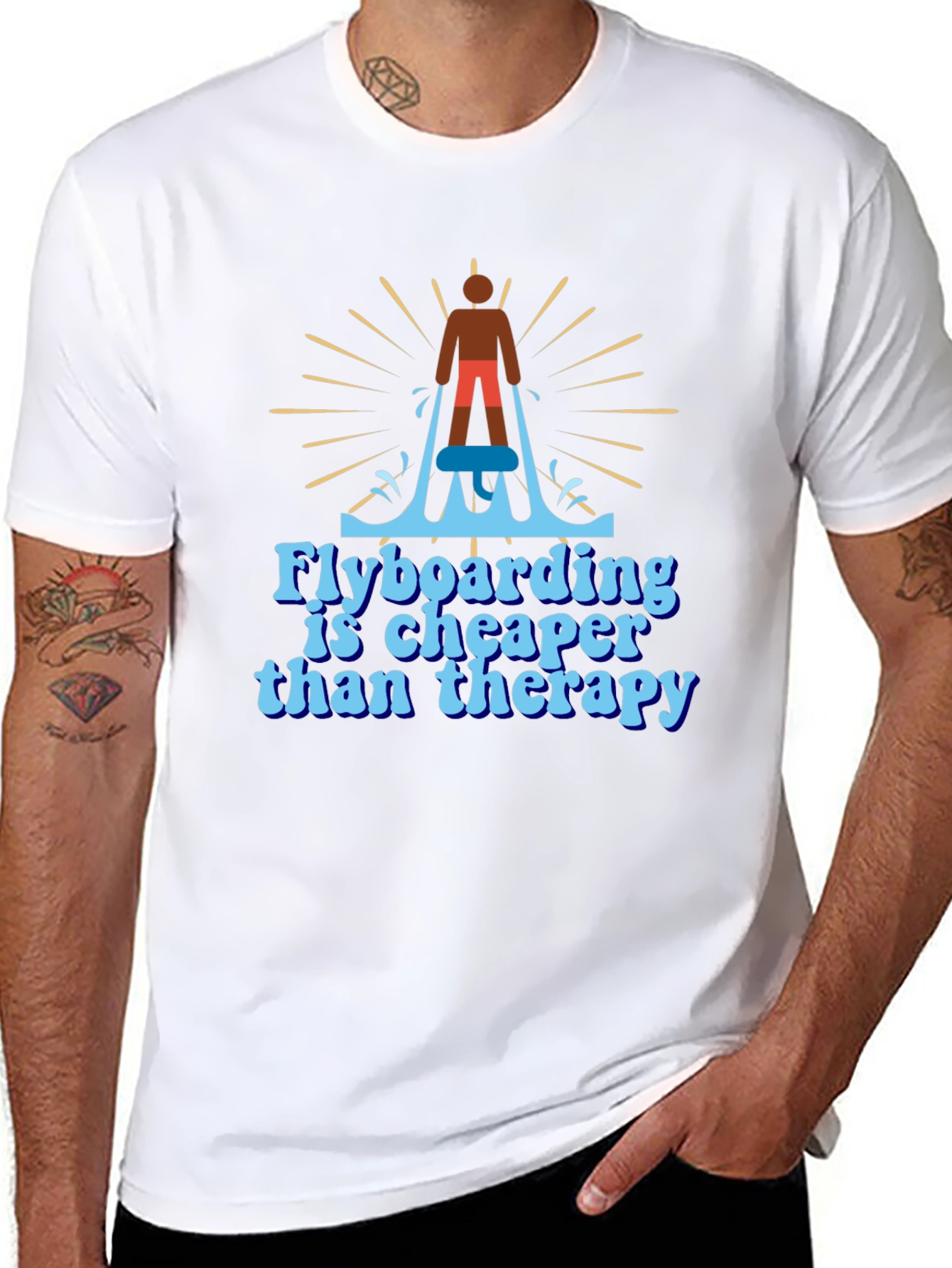 Black Flyboarding Therapy T-Shirt - Hobby Graphic Tee view 8