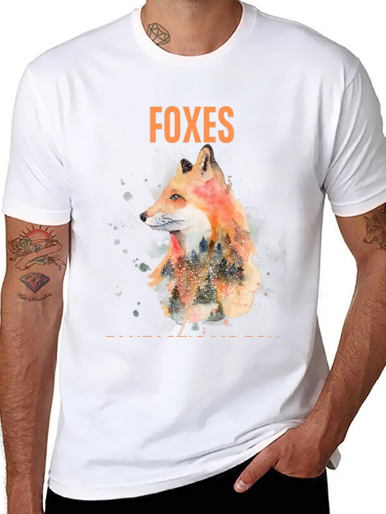 Black Foxes Graphic Tee - Nature Inspired Design view 8