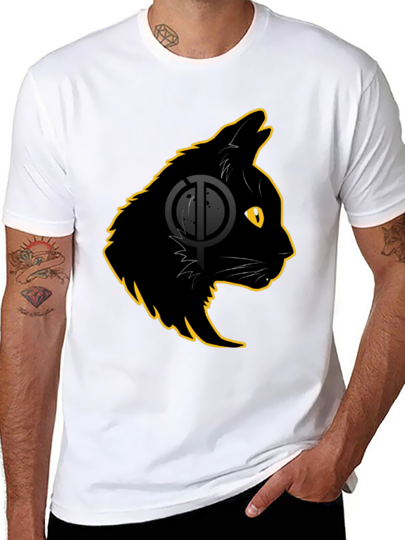 Black Black Cat Graphic T-Shirt - Stylish Cat Lover Tee view 8