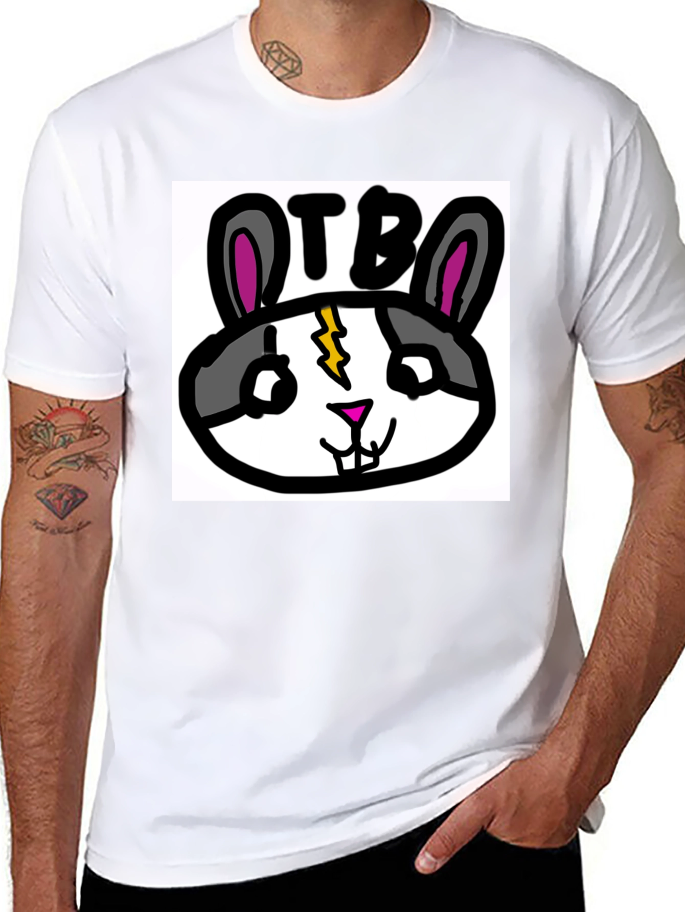 Black OTB Rabbit Graphic T-Shirt - Black view 8