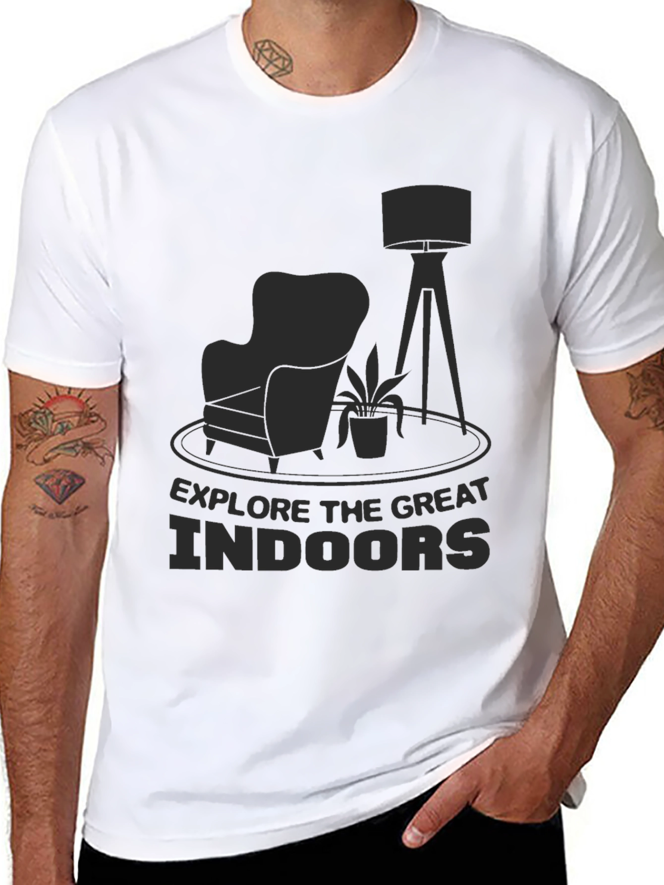 Black Explore The Great Indoors Graphic T-Shirt view 8