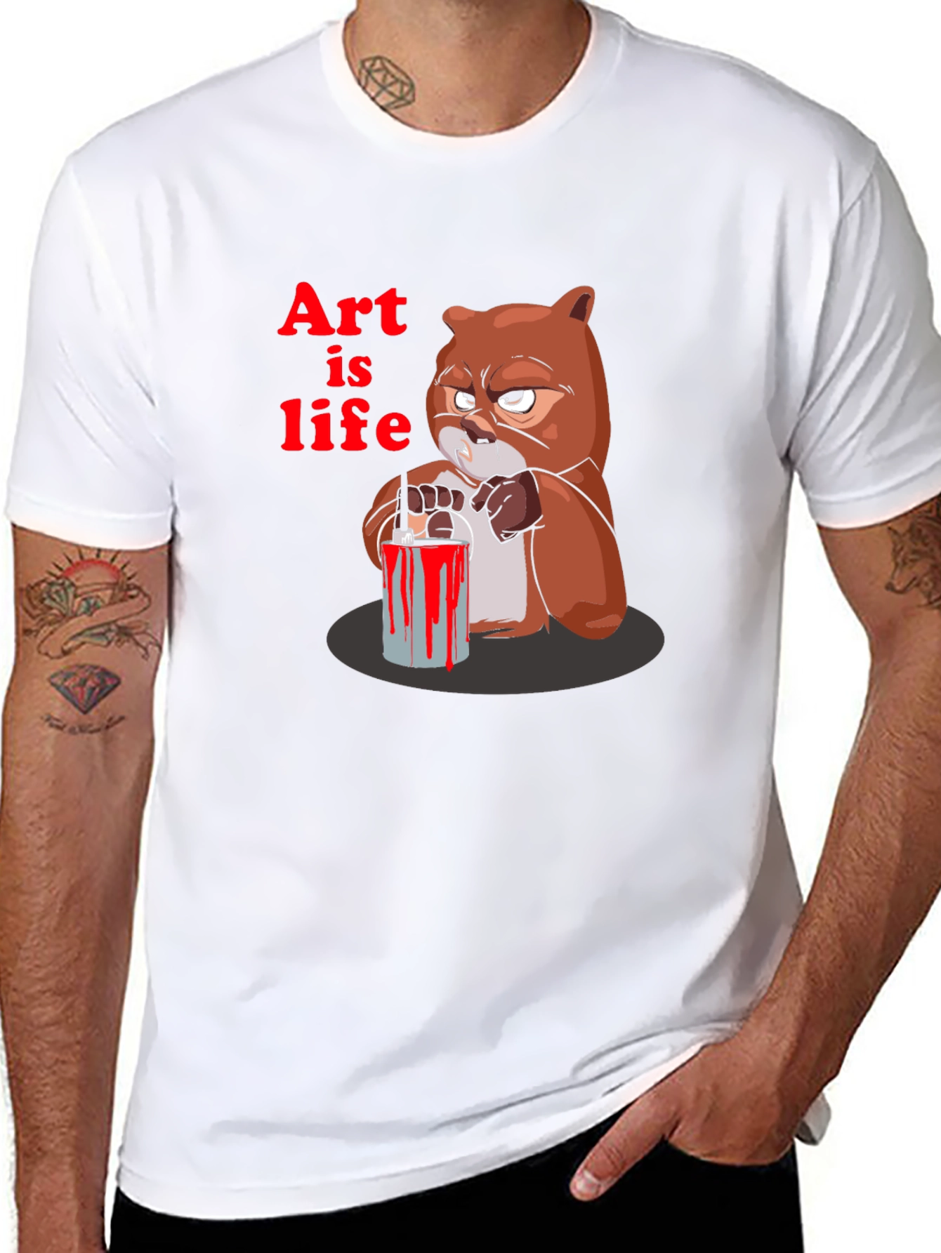 Black Art is Life Graphic Print Crew Neck T-Shirt view 8