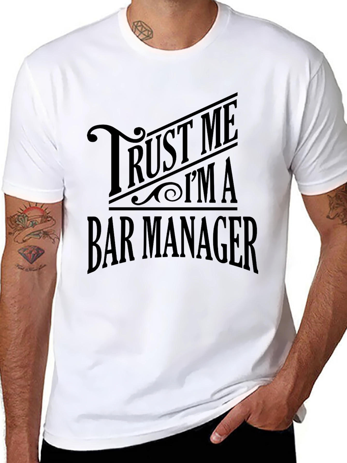 Black Trust Me I'm A Bar Manager Black T-Shirt view 8