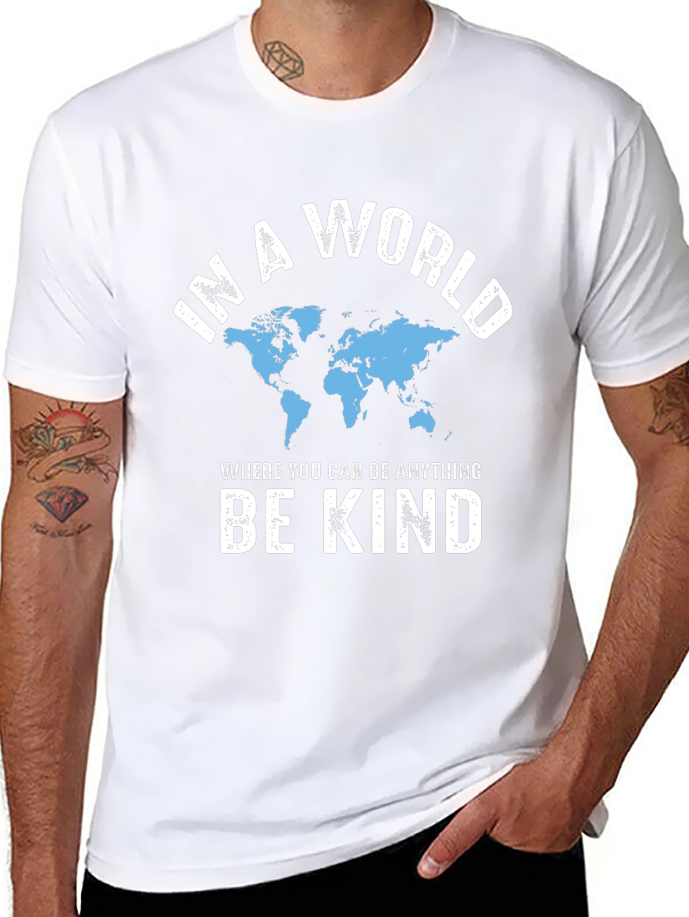 Black Kindness World Graphic T-Shirt - Be Kind view 8