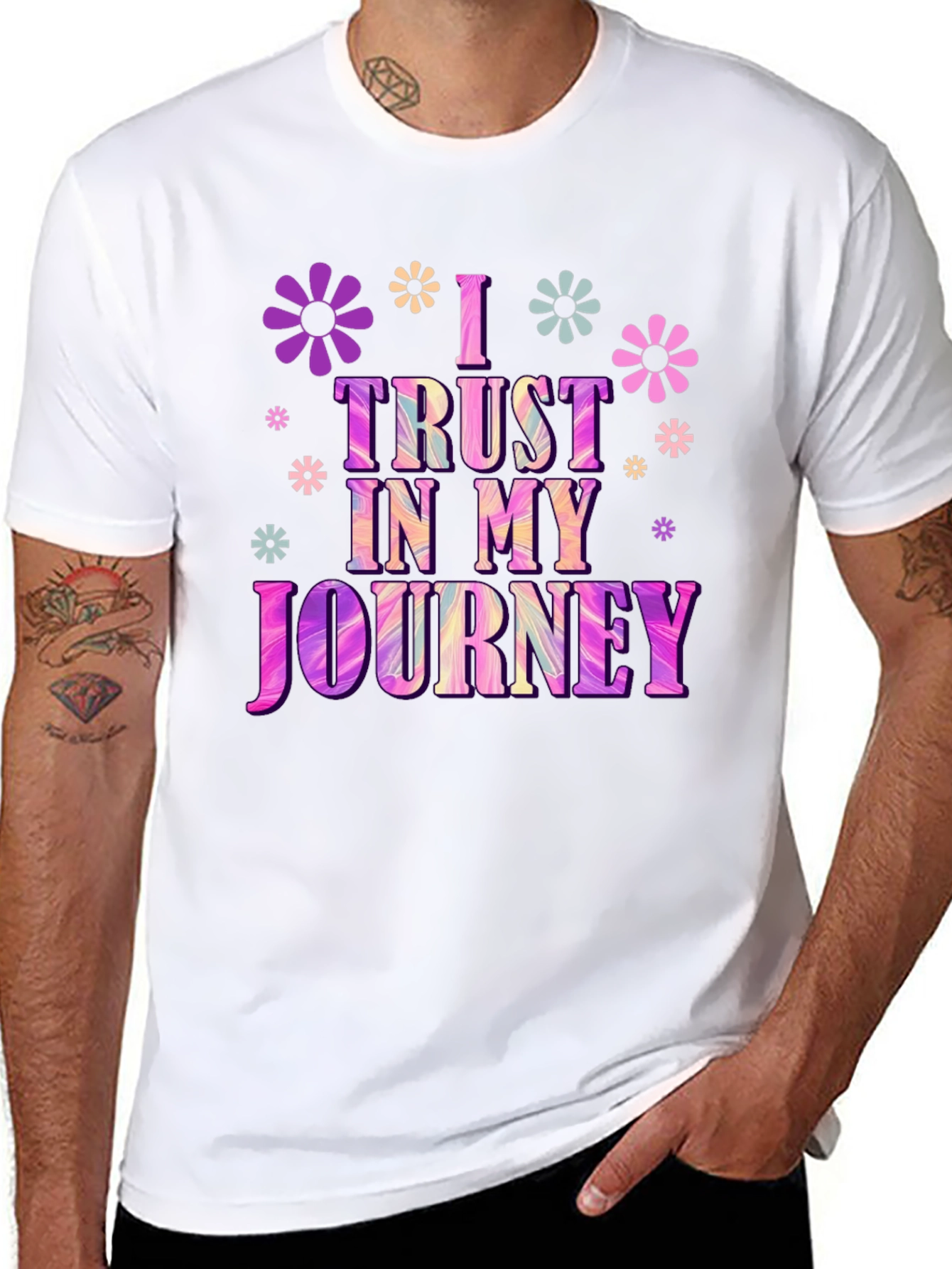 Black I Trust In My Journey Graphic Tee view 8