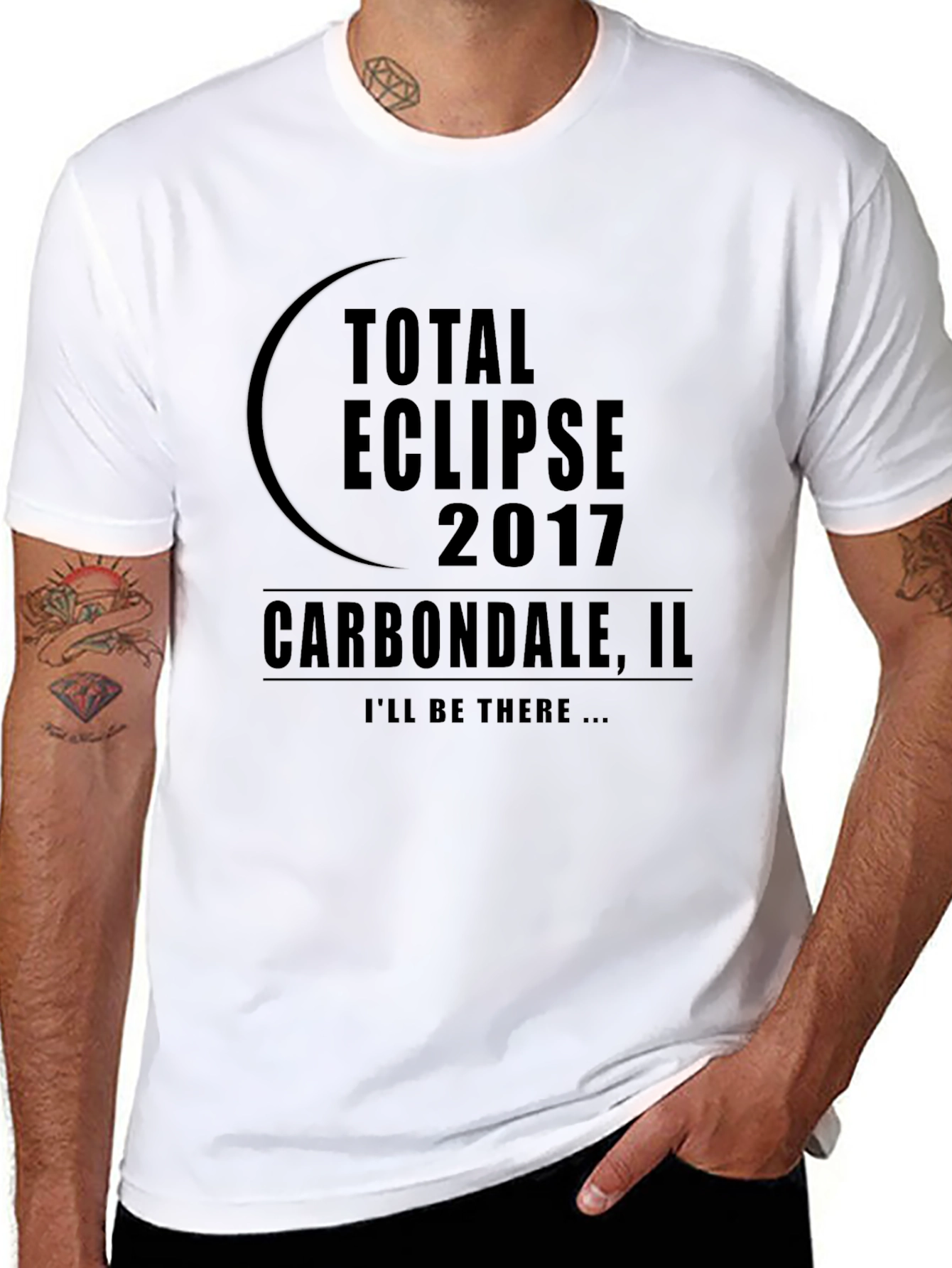 Black Total Eclipse 2017 Carbondale, IL T-Shirt view 8