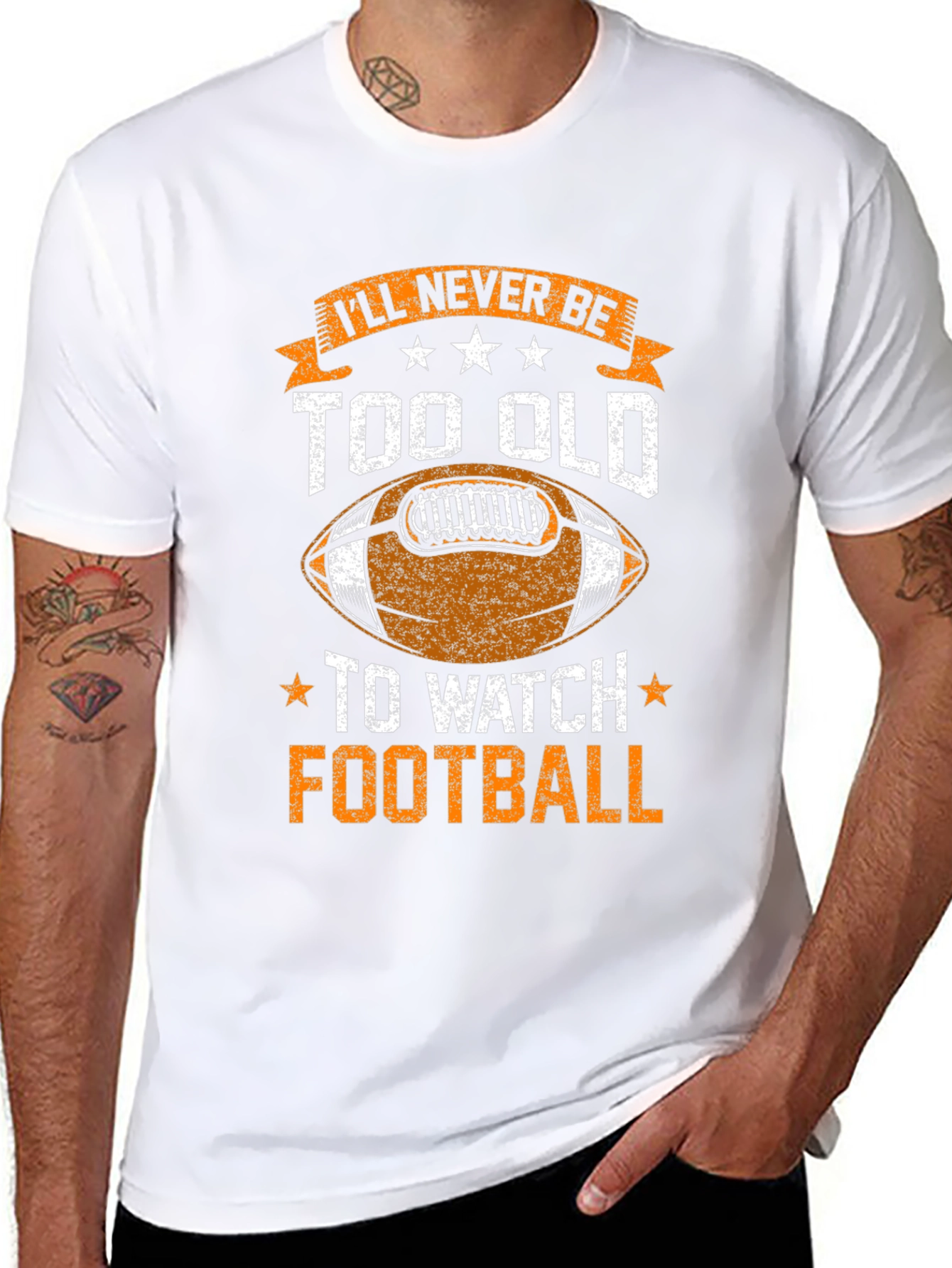 Black Football Fan T-Shirt - Never Too Old view 8