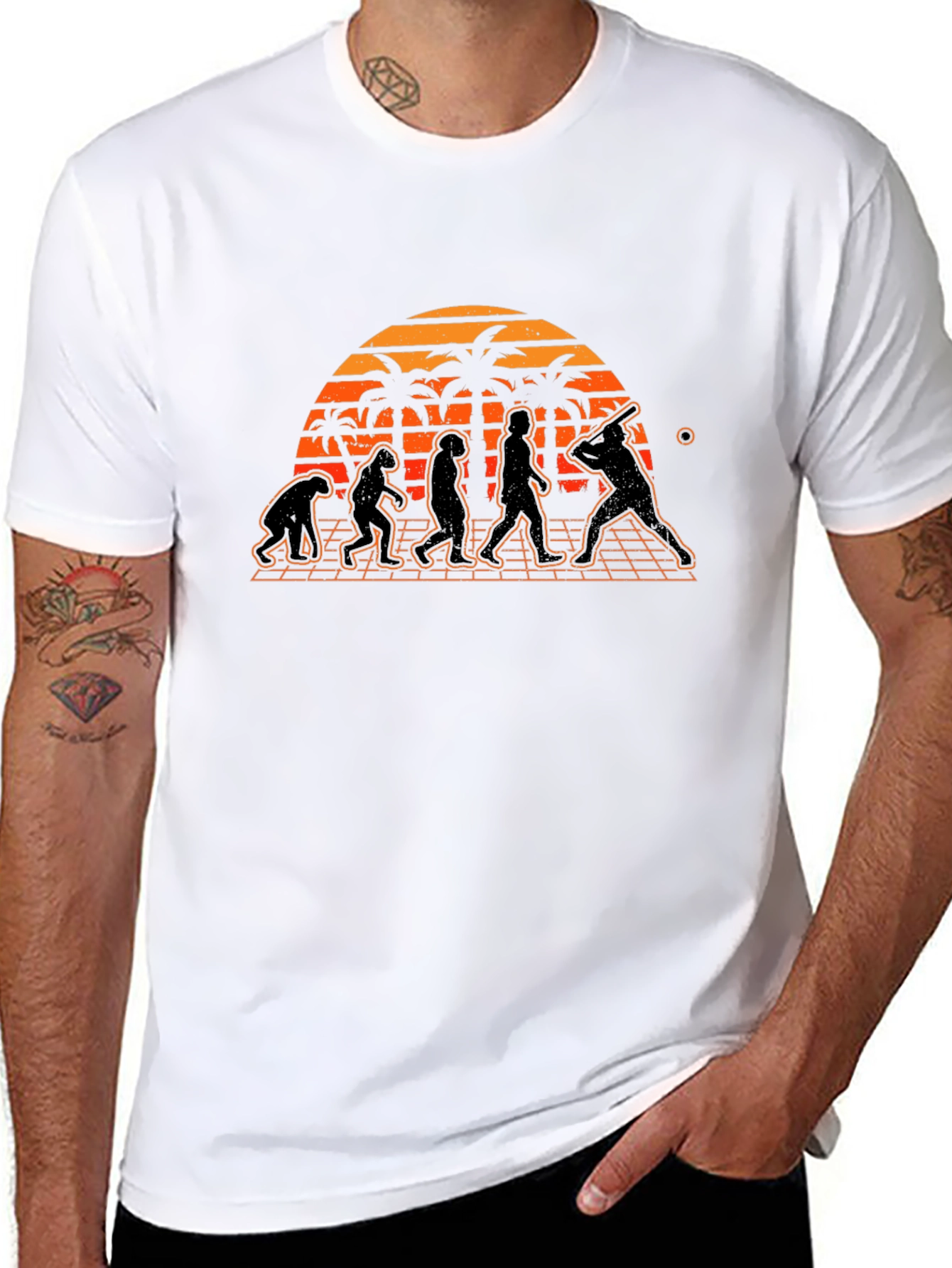 Black Evolution of Baseball T-Shirt view 8